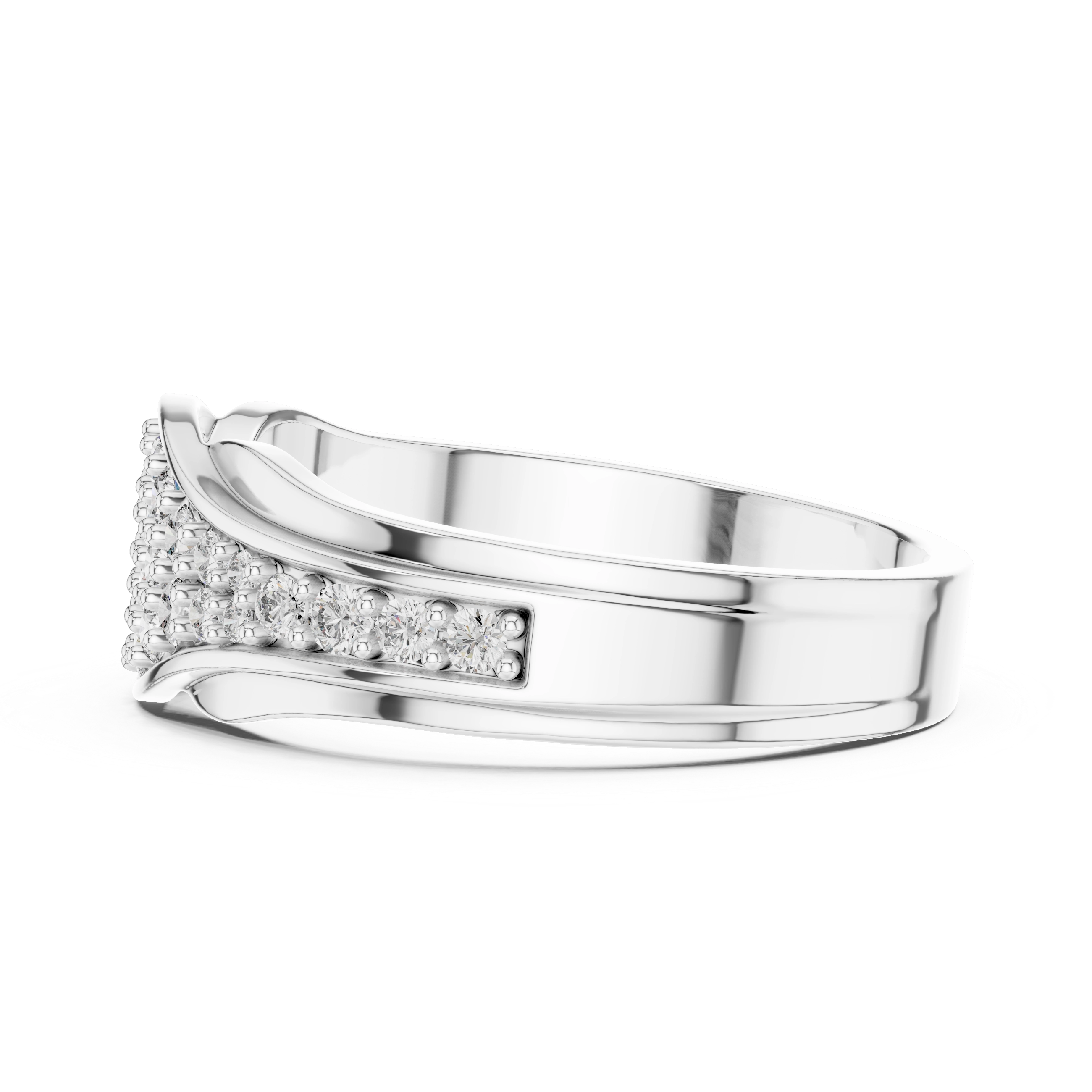 MJAR001 - Swirling Pave Encrusted Wide Statement Ring