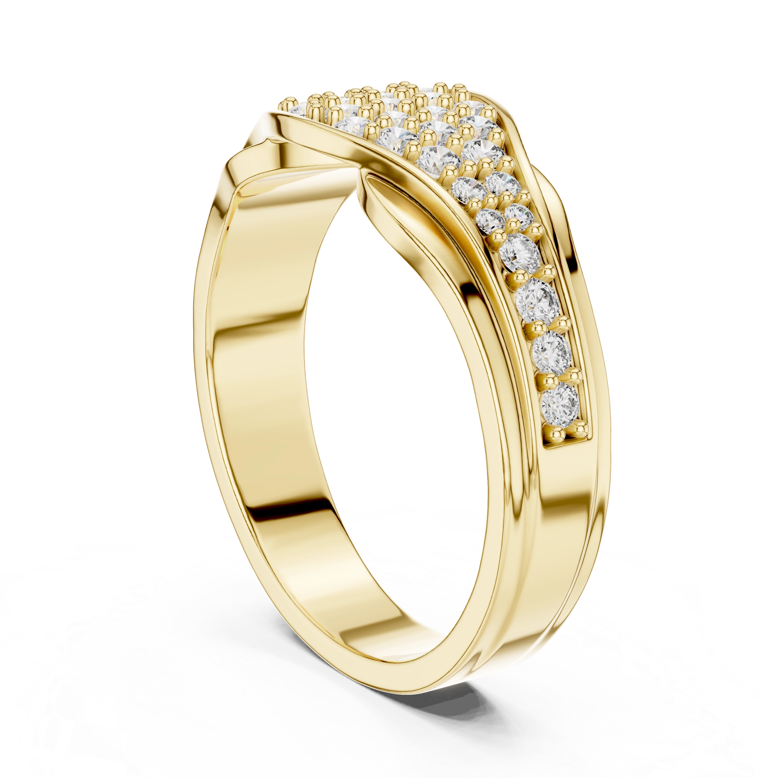 MJAR001 - Swirling Pave Encrusted Wide Statement Ring