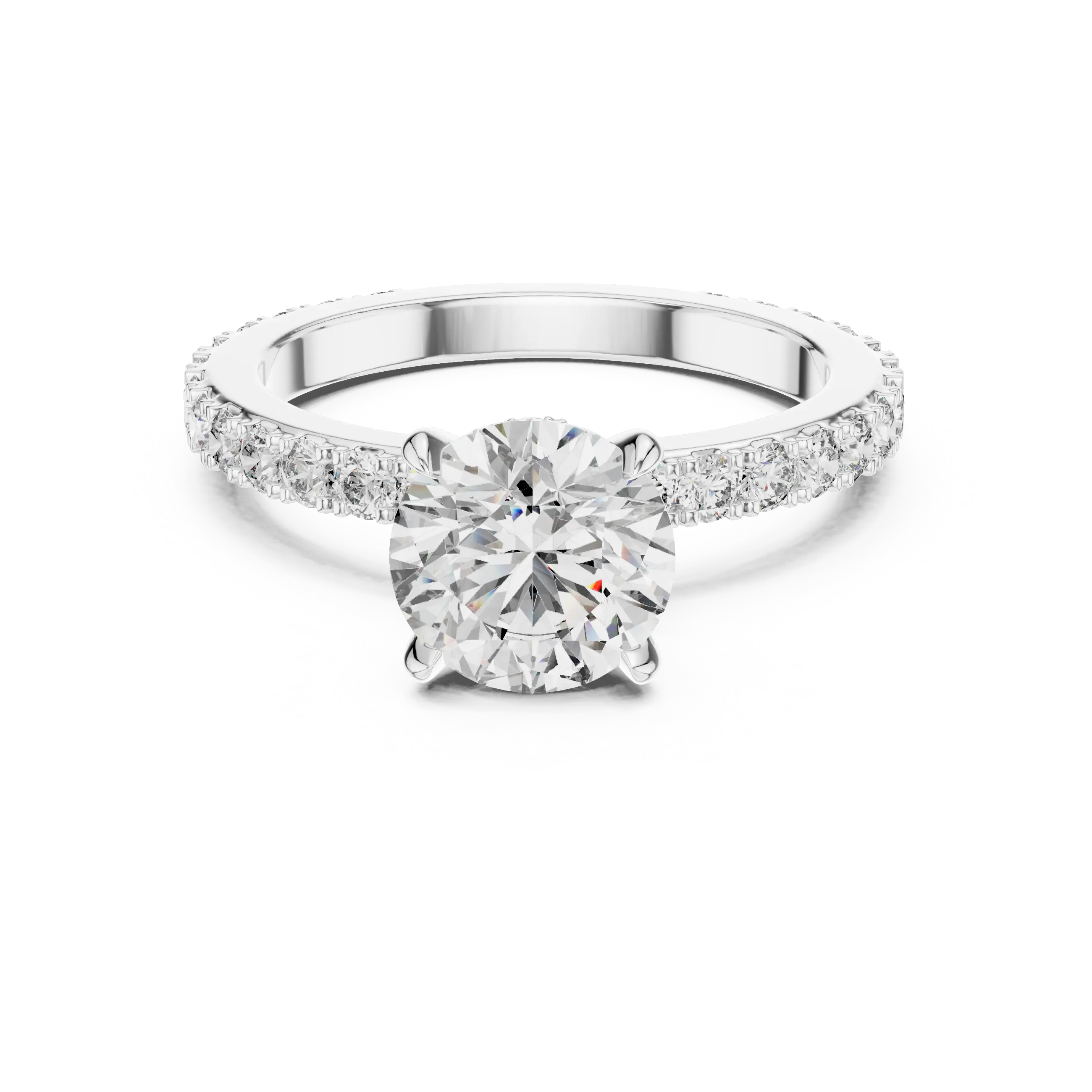 MJR052 - Elegant Bright Cut Under Halo Pavilion Ring