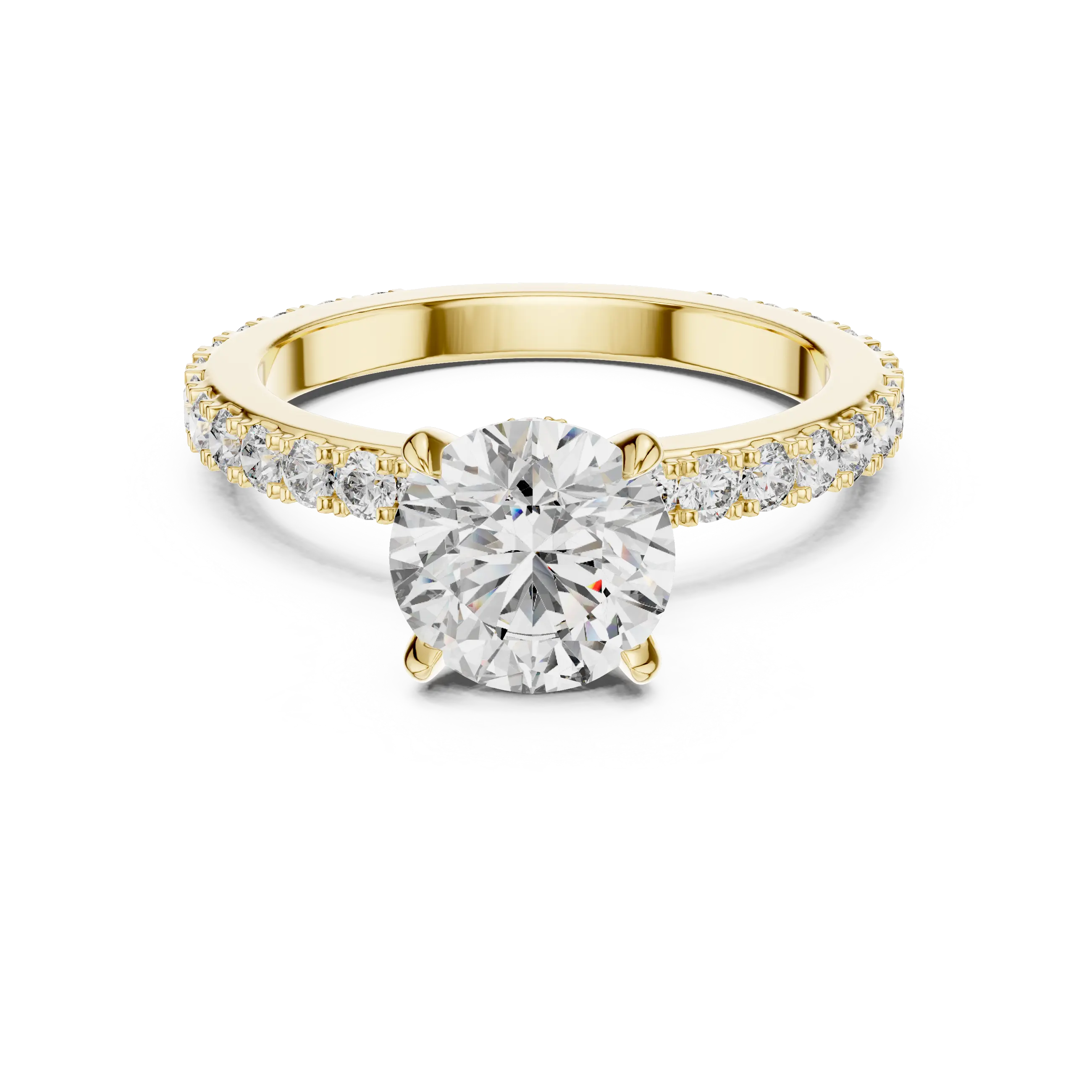 MJR052 - Elegant Bright Cut Under Halo Pavilion Ring