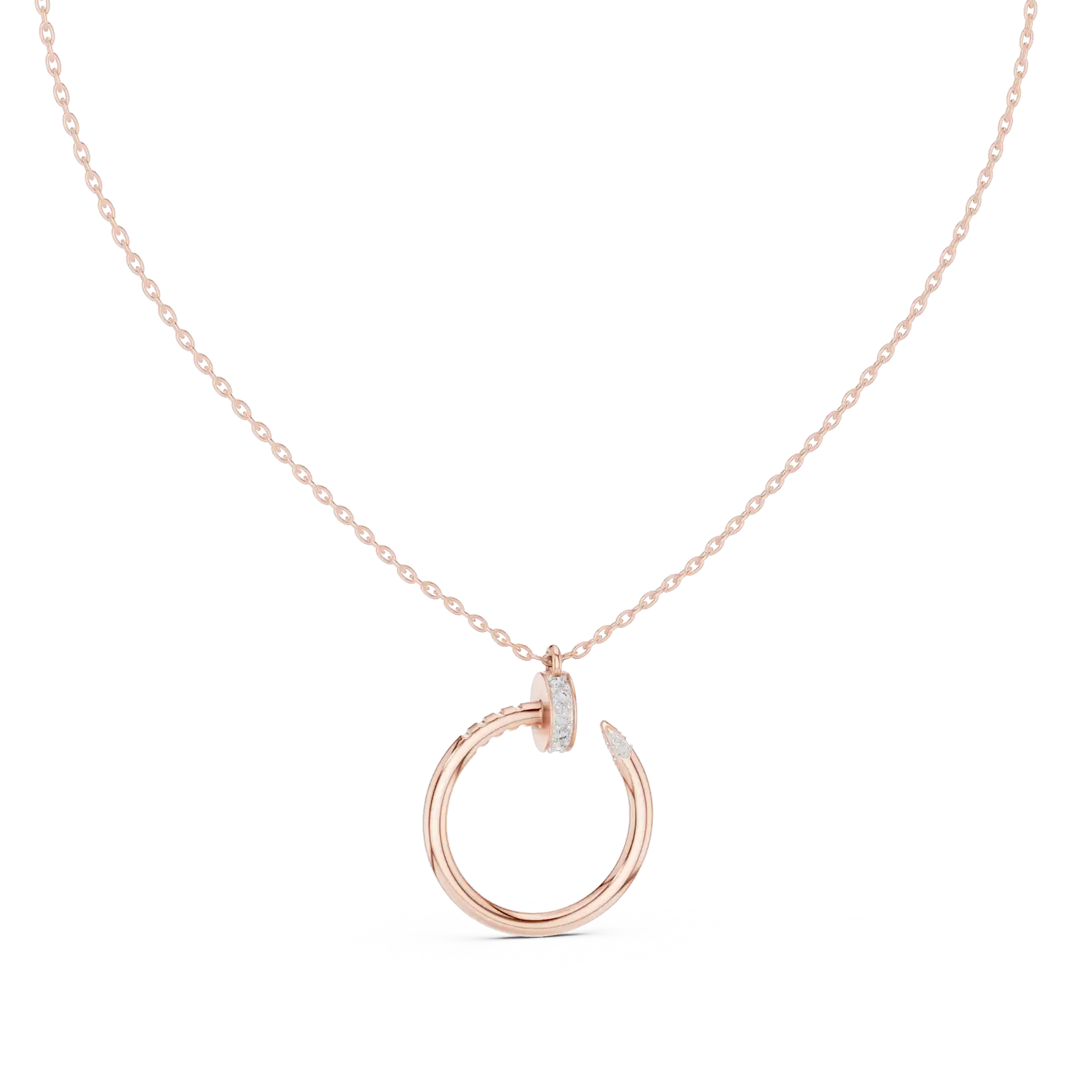 MJP26 - Contemporary Pavé Detailed Nail Ring Charm