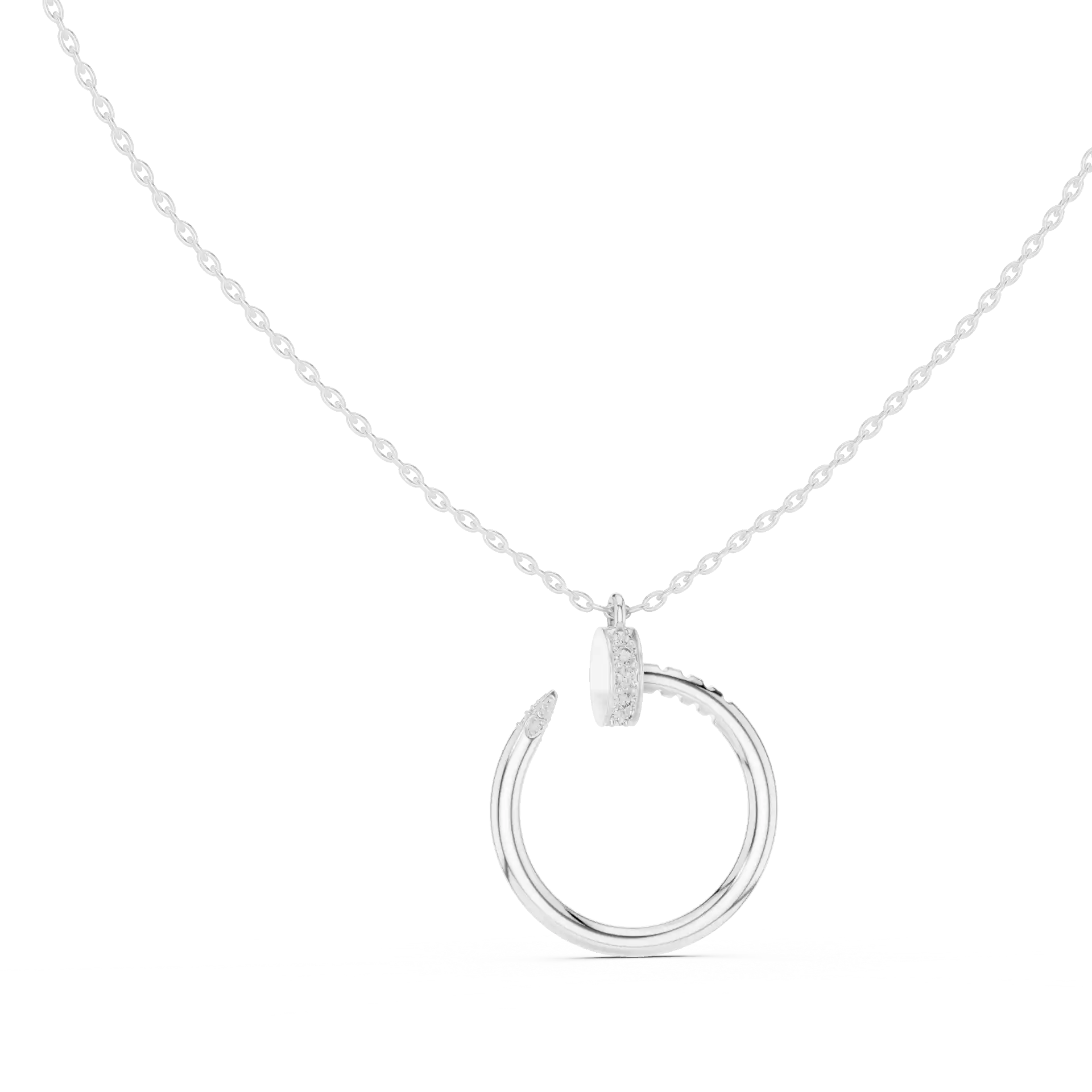 MJP26 - Contemporary Pavé Detailed Nail Ring Charm