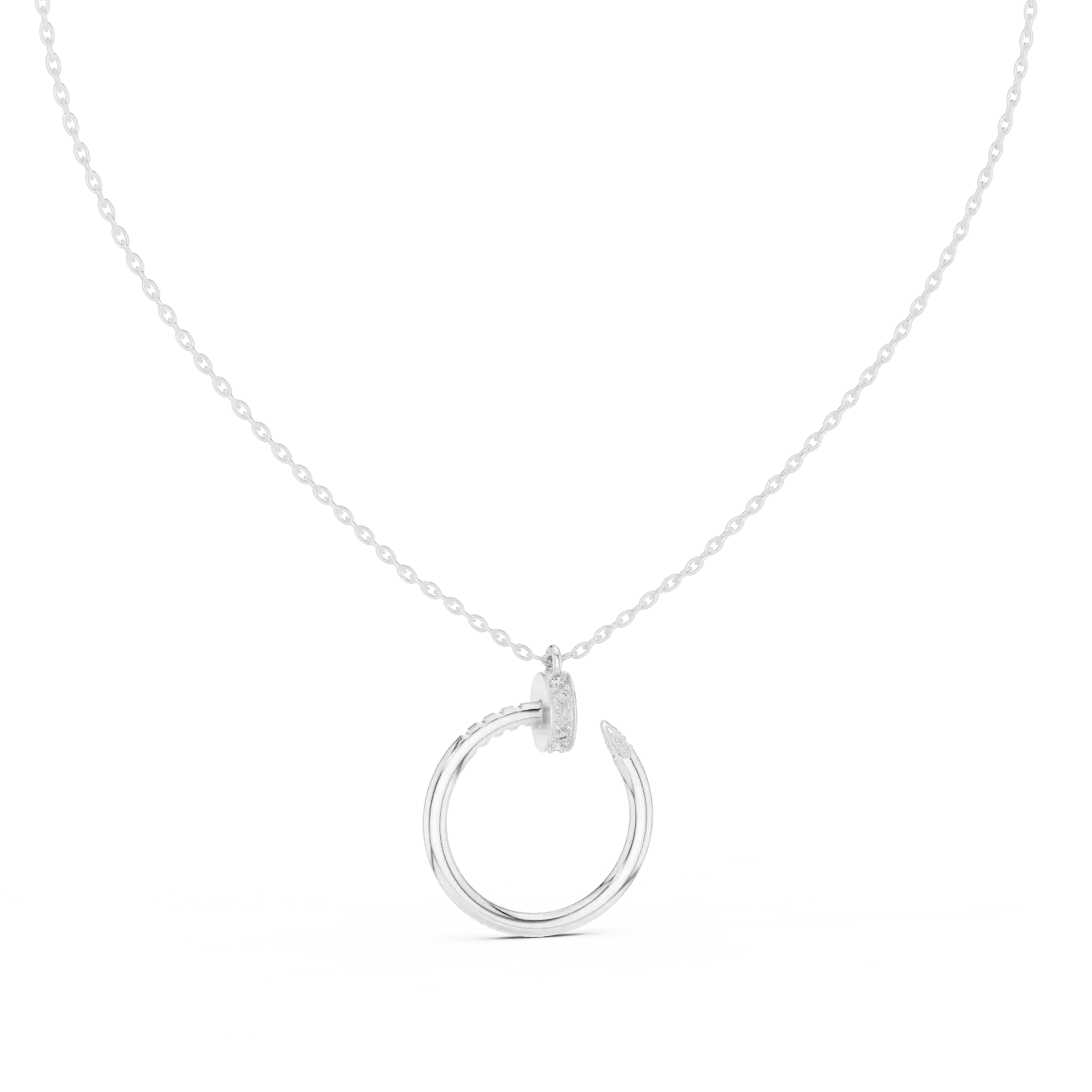 MJP26 - Contemporary Pavé Detailed Nail Ring Charm