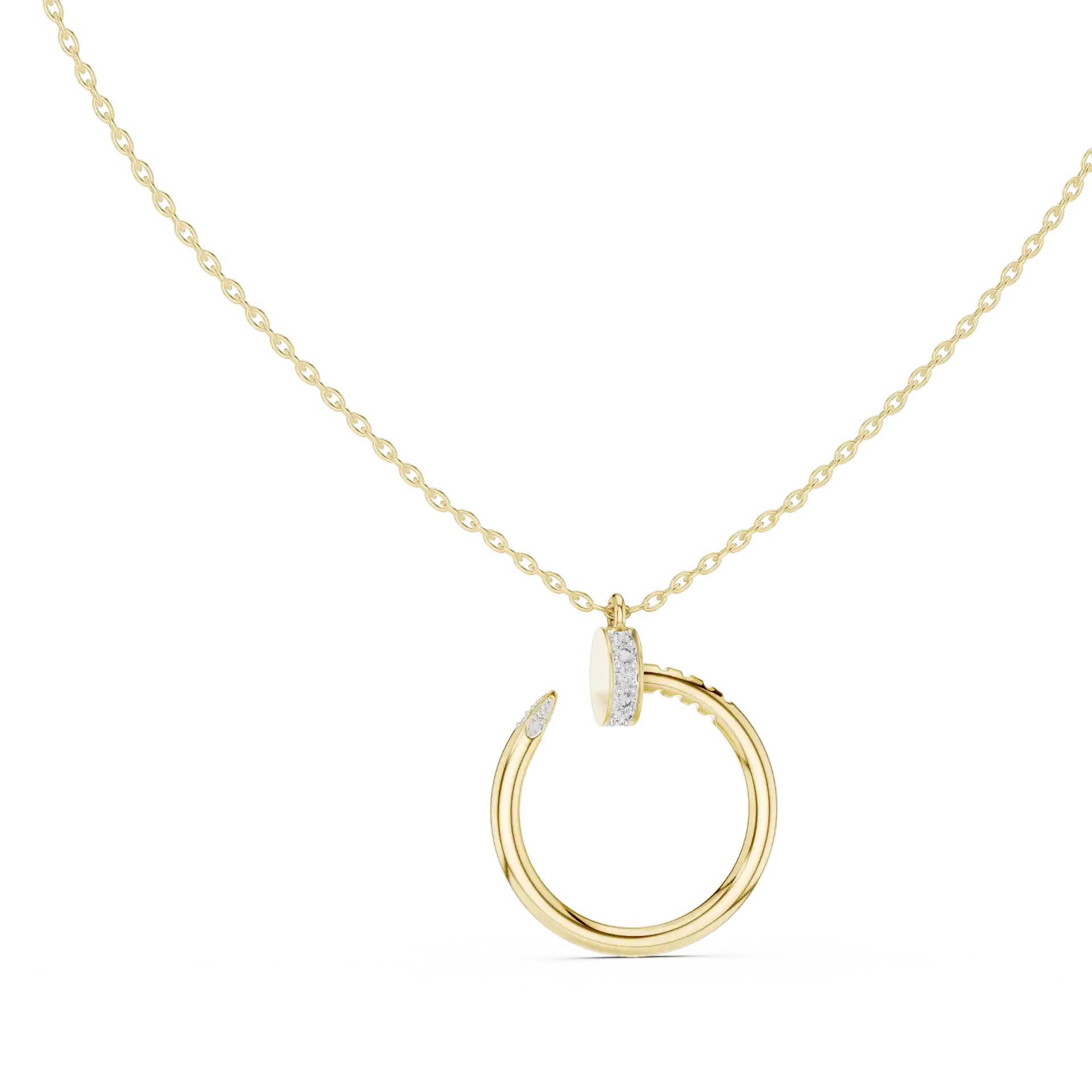 MJP26 - Contemporary Pavé Detailed Nail Ring Charm