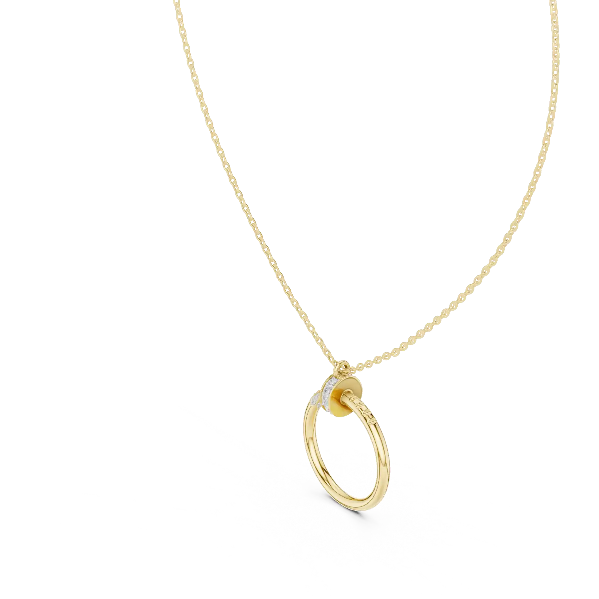 MJP26 - Contemporary Pavé Detailed Nail Ring Charm