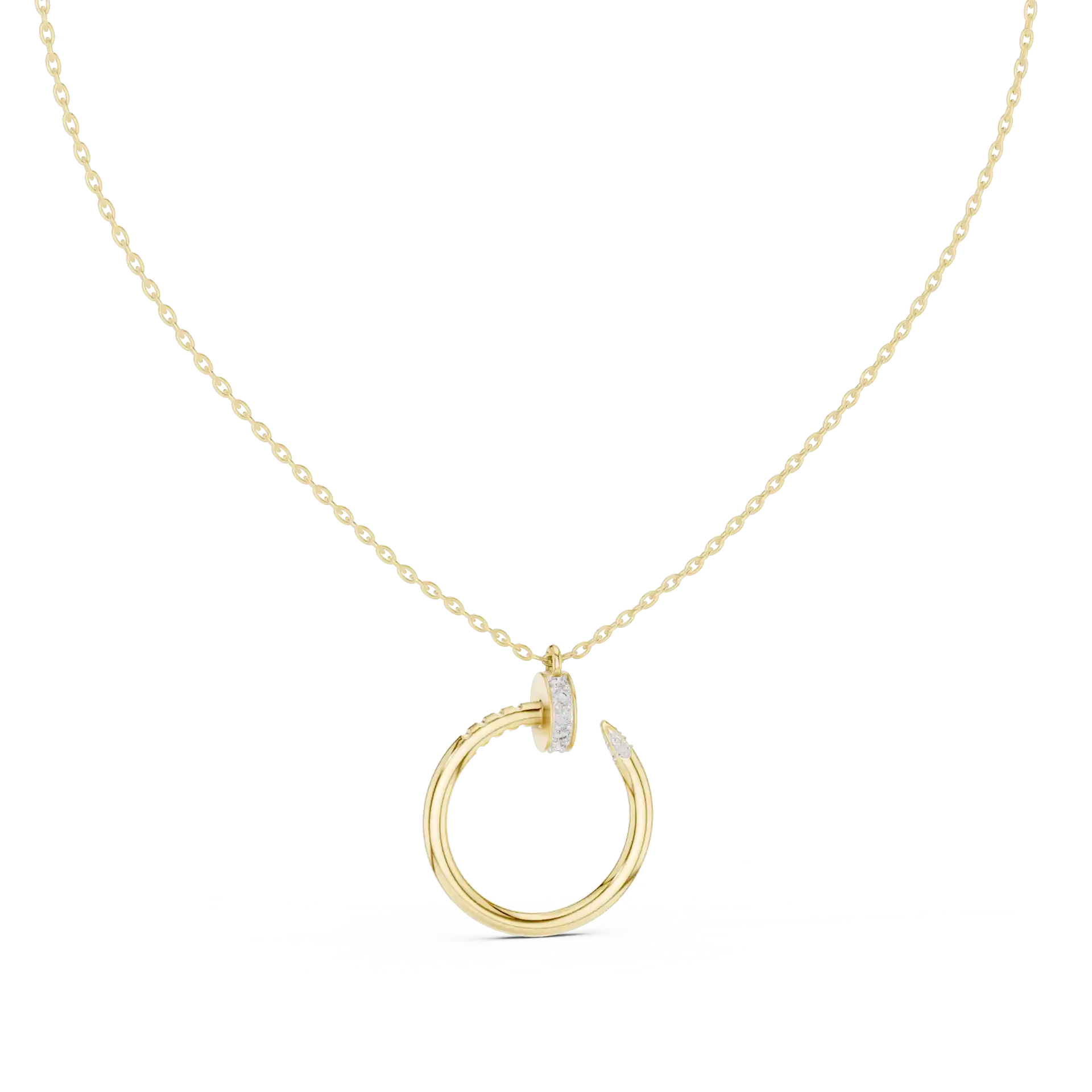 MJP26 - Contemporary Pavé Detailed Nail Ring Charm