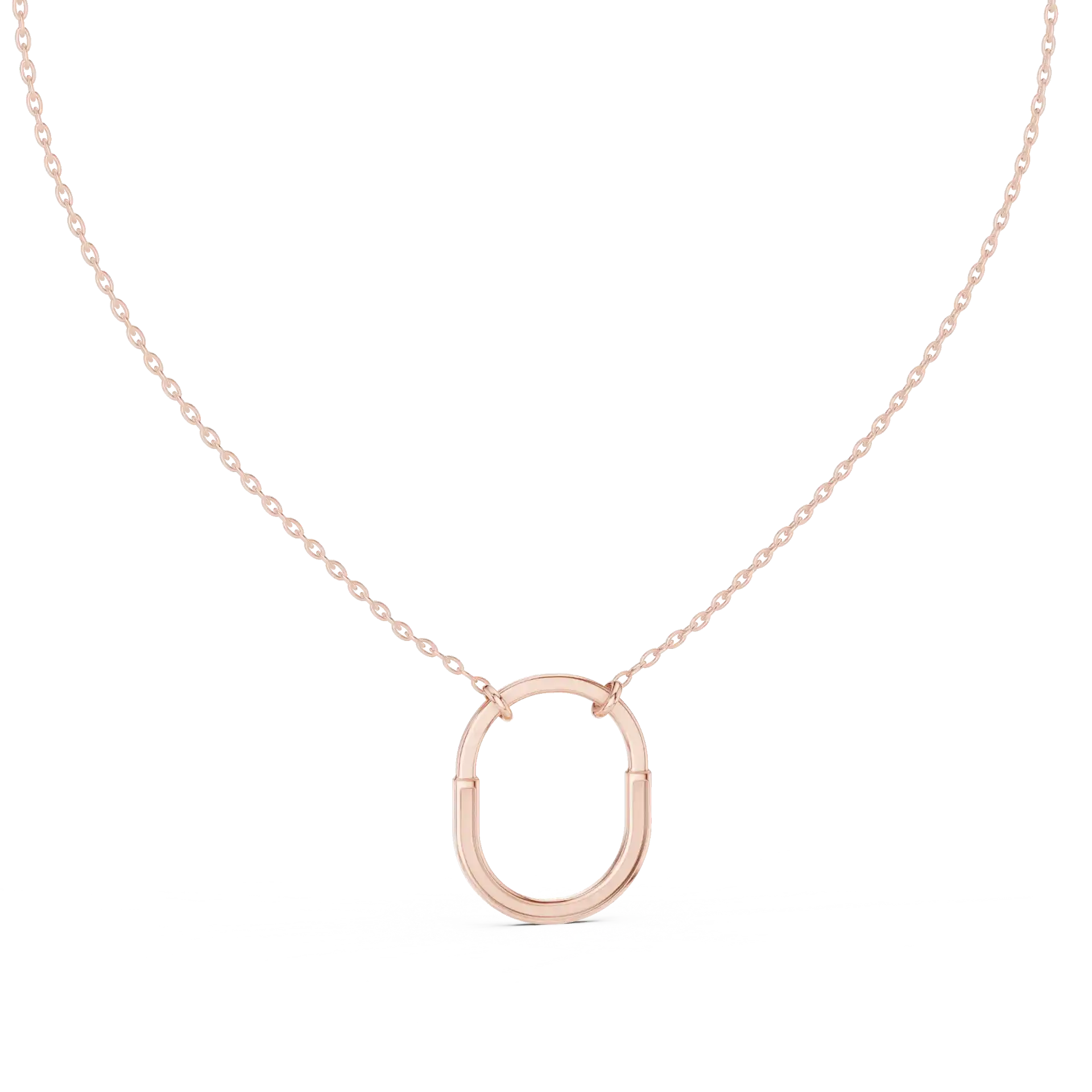 MJP27 - Elongated Oval Pavé Arch Necklace