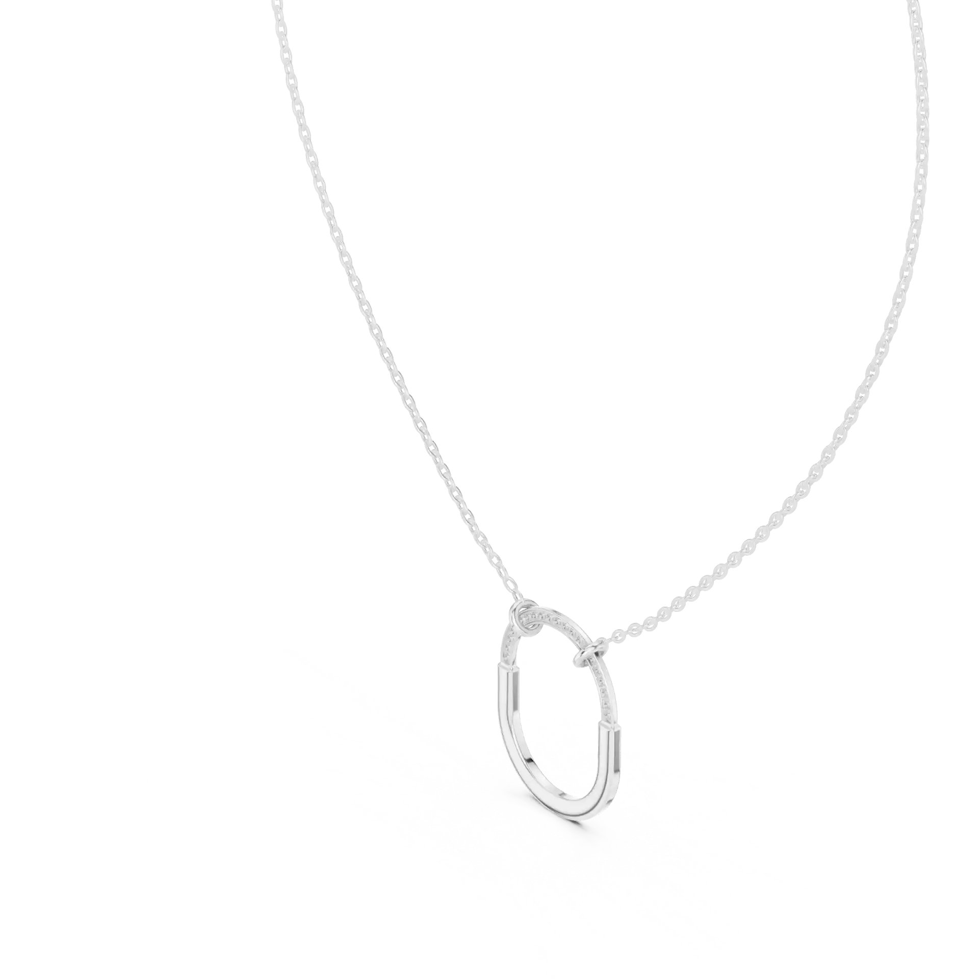 MJP27 - Elongated Oval Pavé Arch Necklace