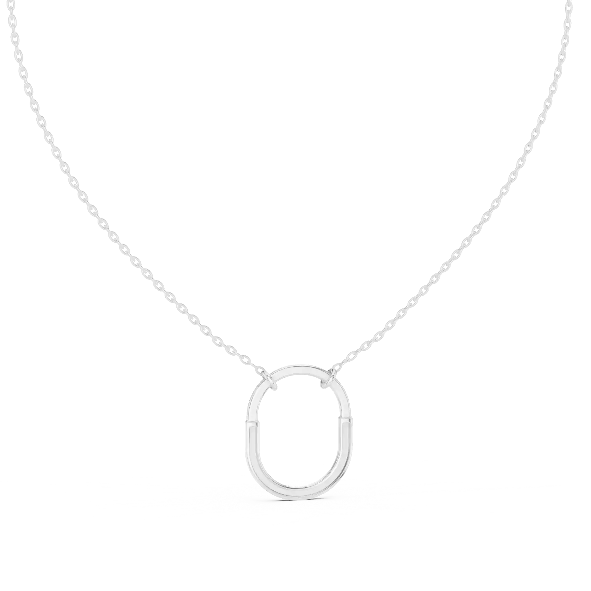 MJP27 - Elongated Oval Pavé Arch Necklace