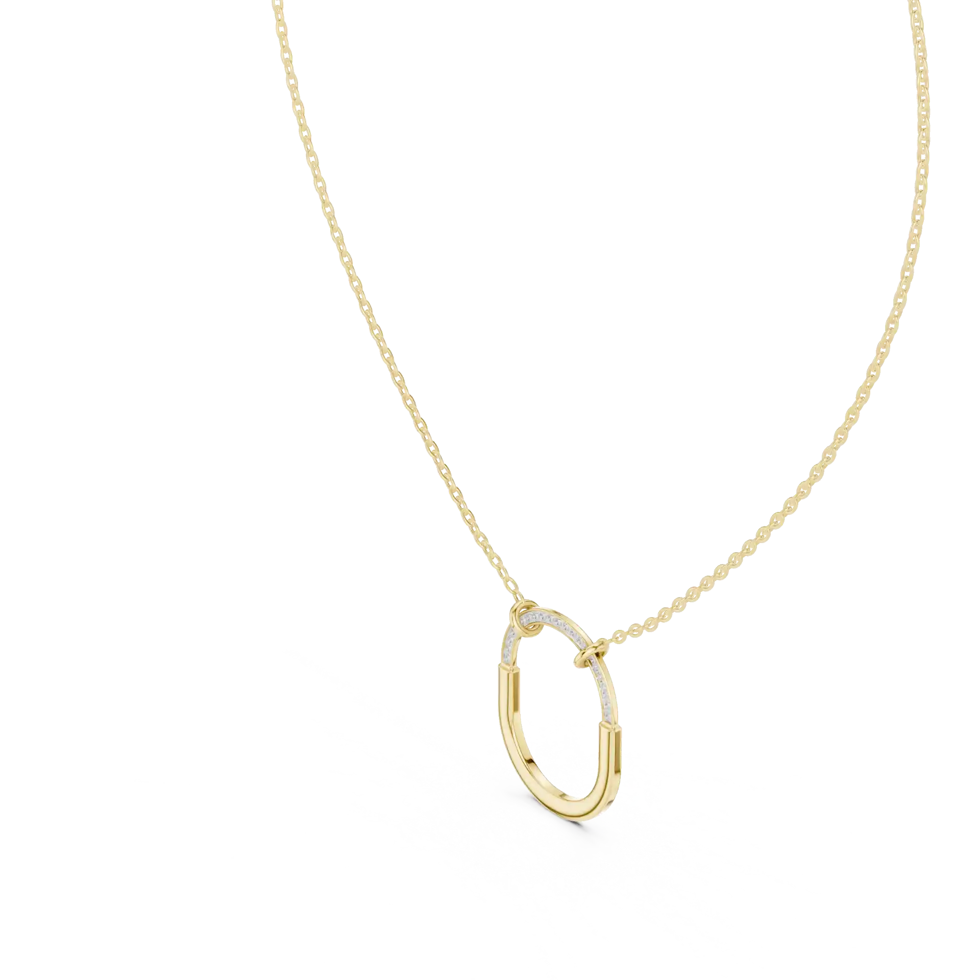 MJP27 - Elongated Oval Pavé Arch Necklace