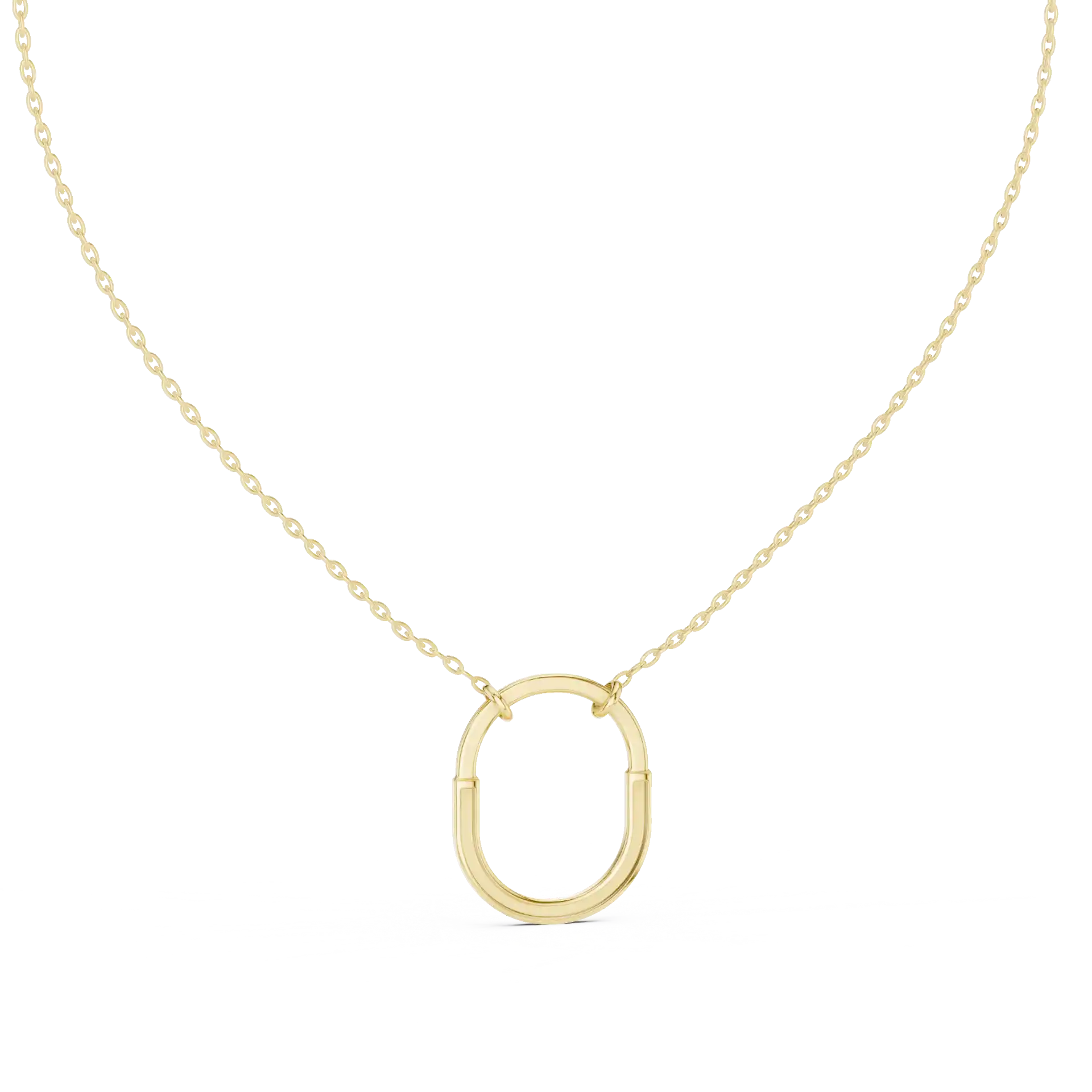 MJP27 - Elongated Oval Pavé Arch Necklace