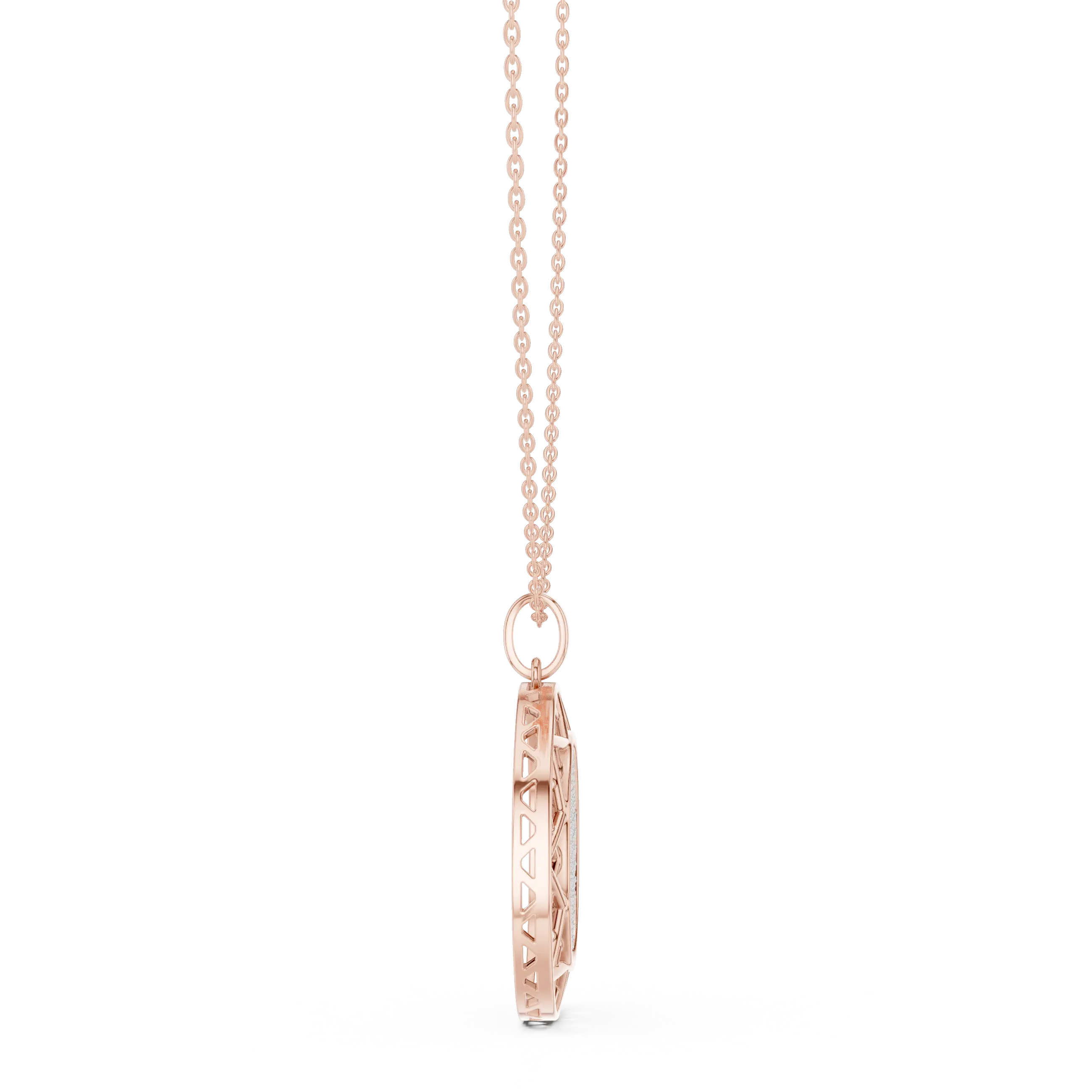 MJP28 - Lattice Halo Pavé Medallion Pendant