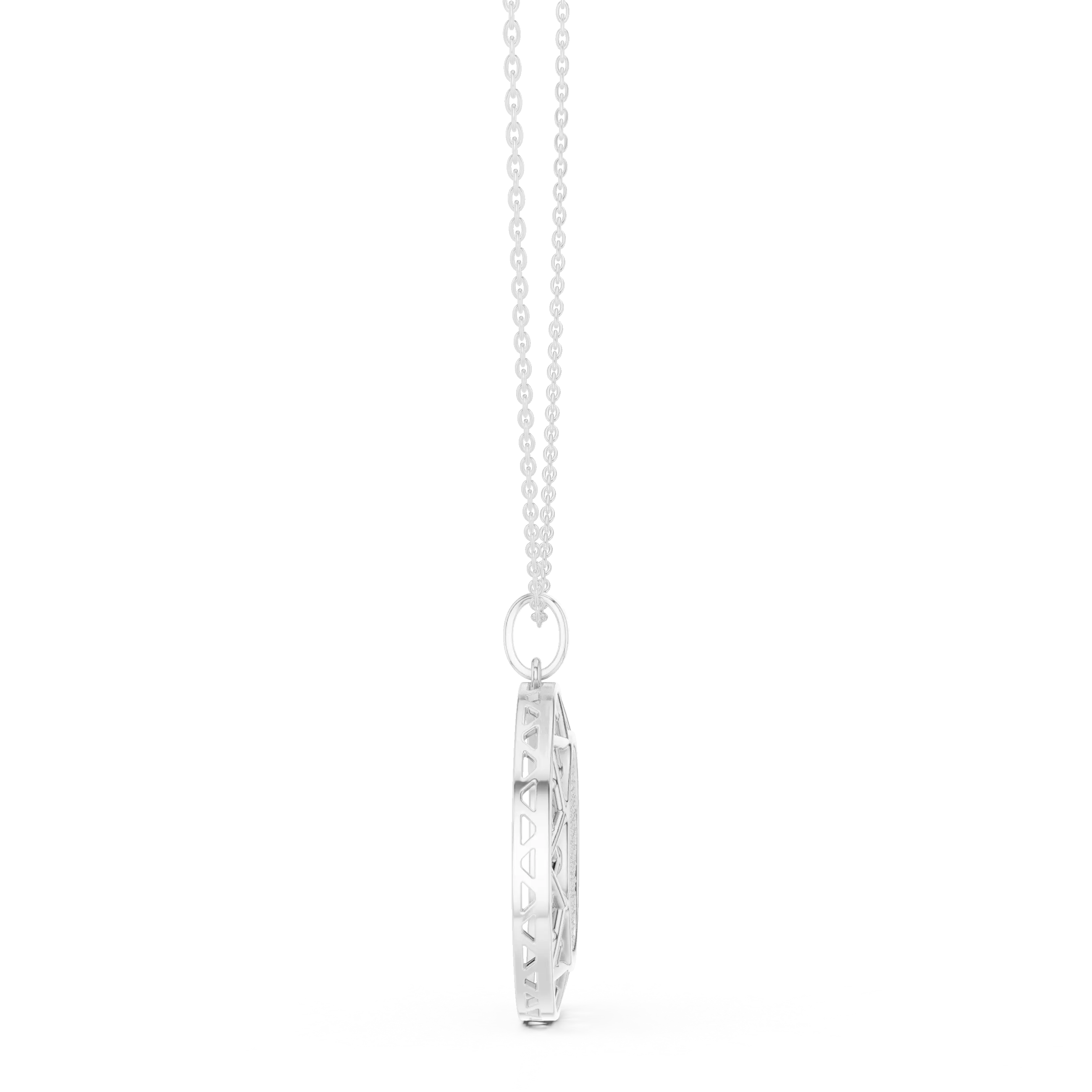 MJP28 - Lattice Halo Pavé Medallion Pendant