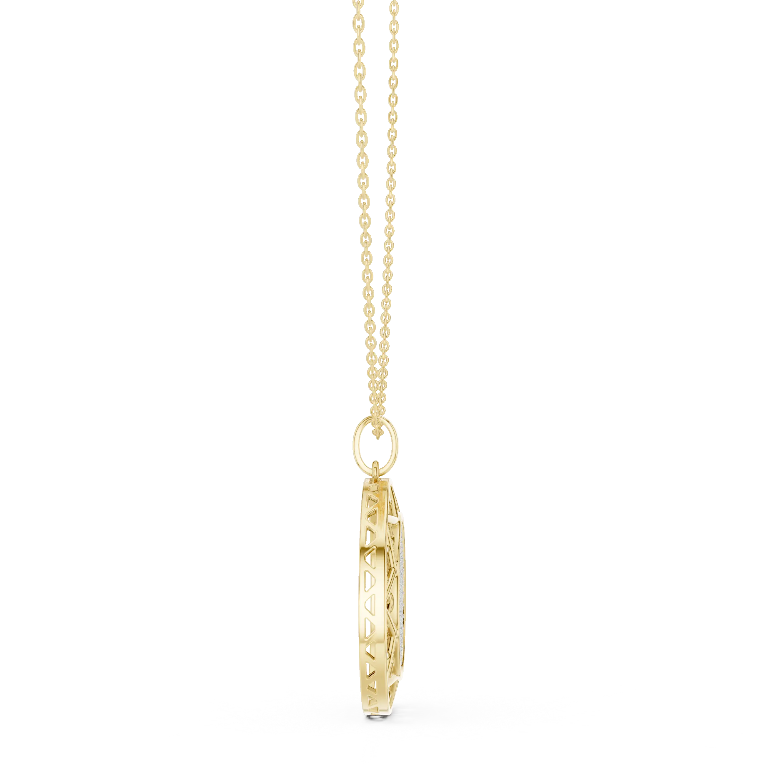 MJP28 - Lattice Halo Pavé Medallion Pendant