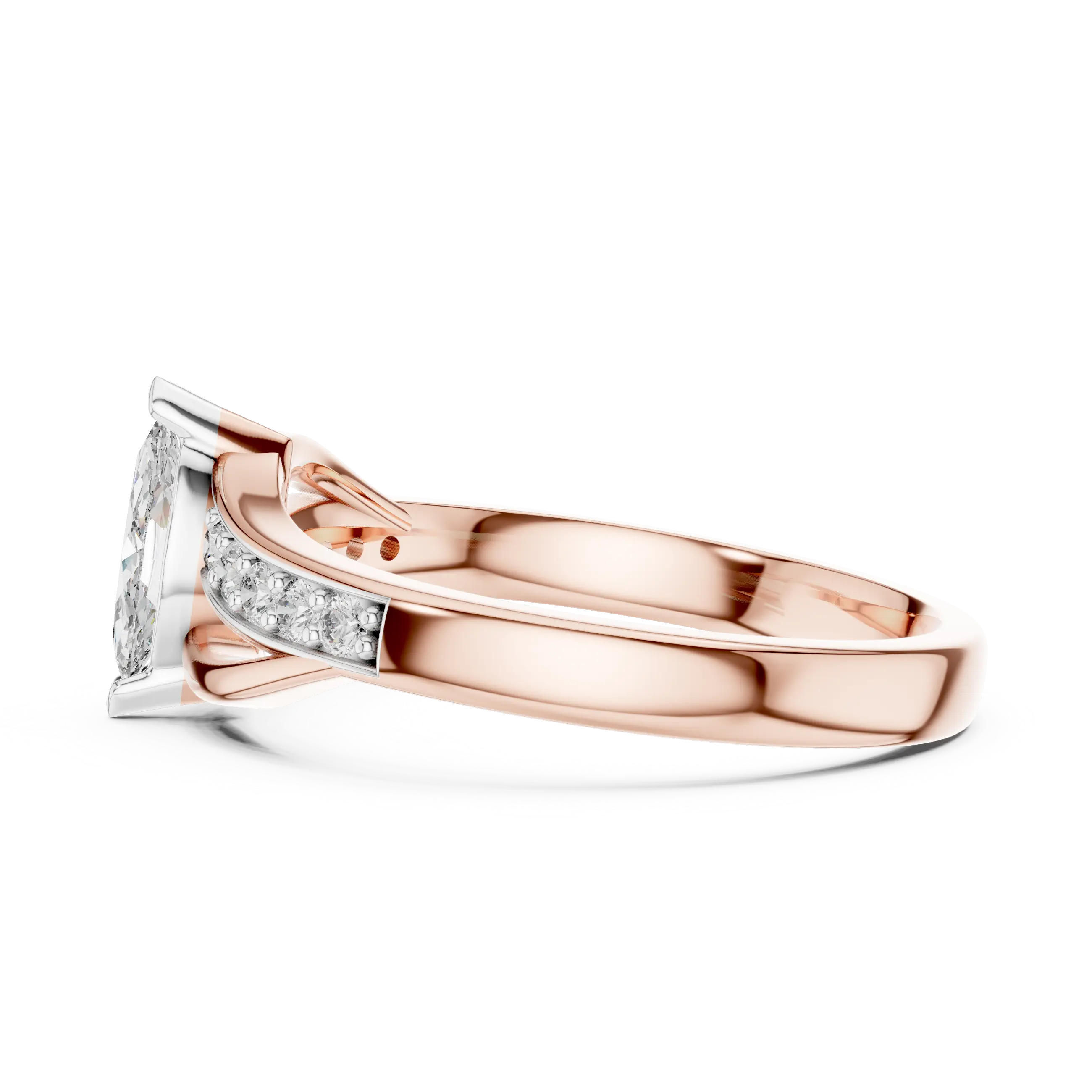 MJR056 - Marquise Cut Fluid Wave Split Shank Ring