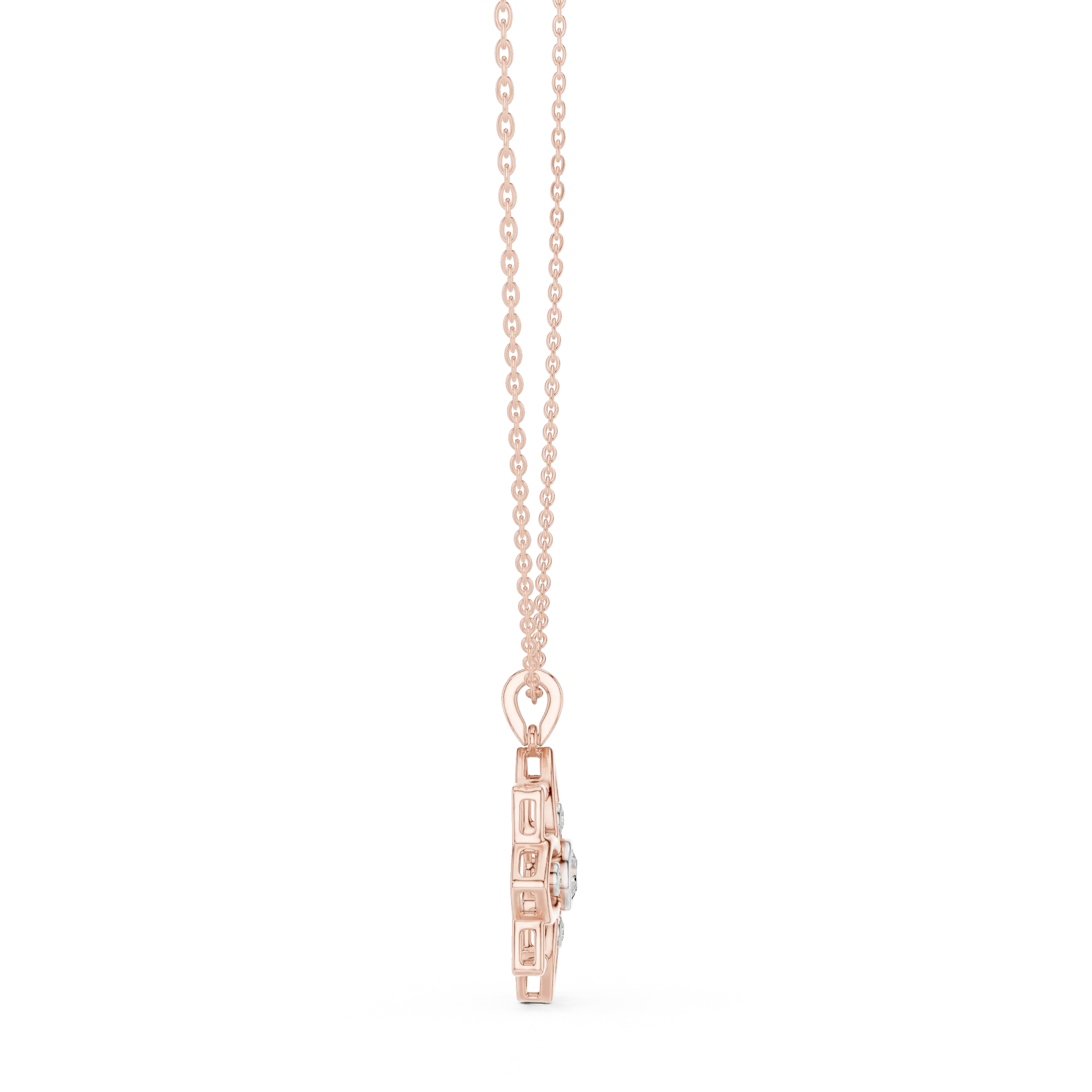 MJP29 - Openwork Lotus Blossom Diamond Pendant