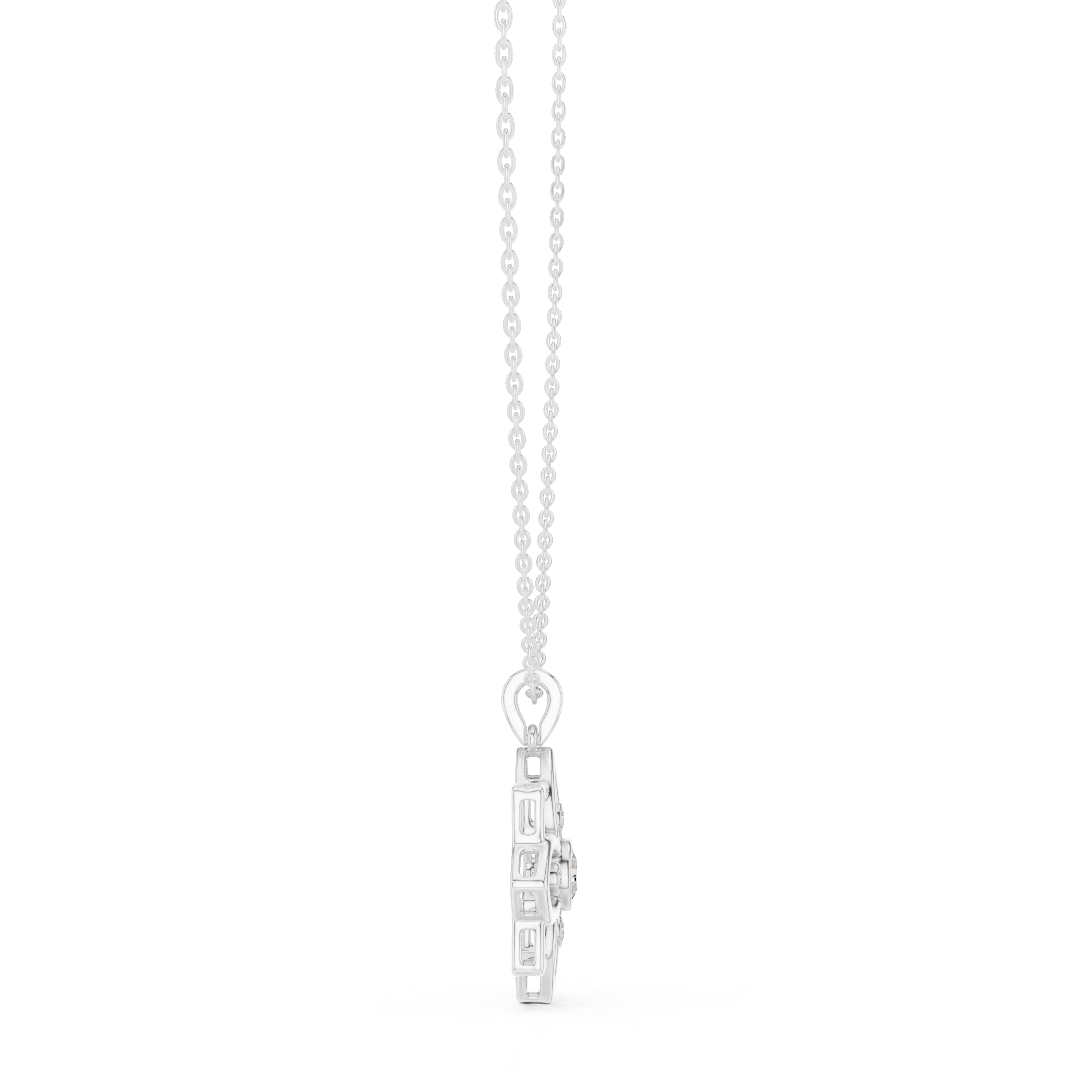 MJP29 - Openwork Lotus Blossom Diamond Pendant