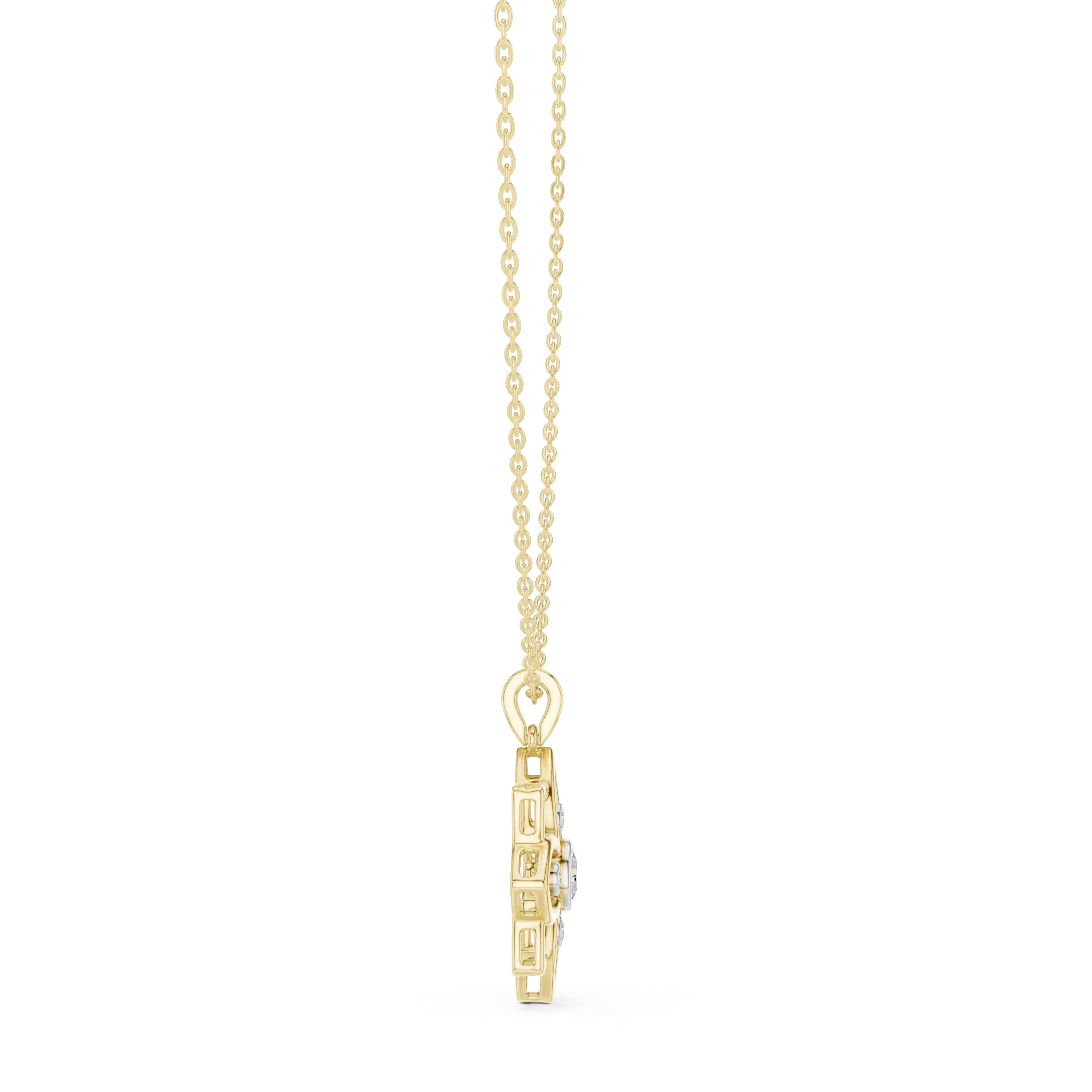 MJP29 - Openwork Lotus Blossom Diamond Pendant