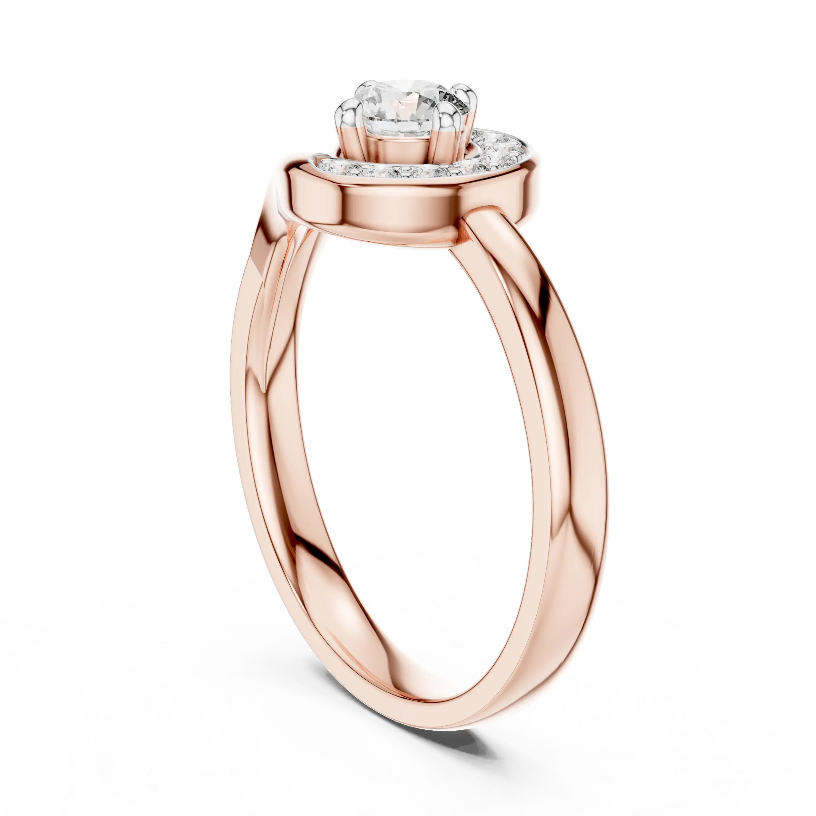 MJR066 - Elegant Vortex Motif Swirling Accent Bridal Ring