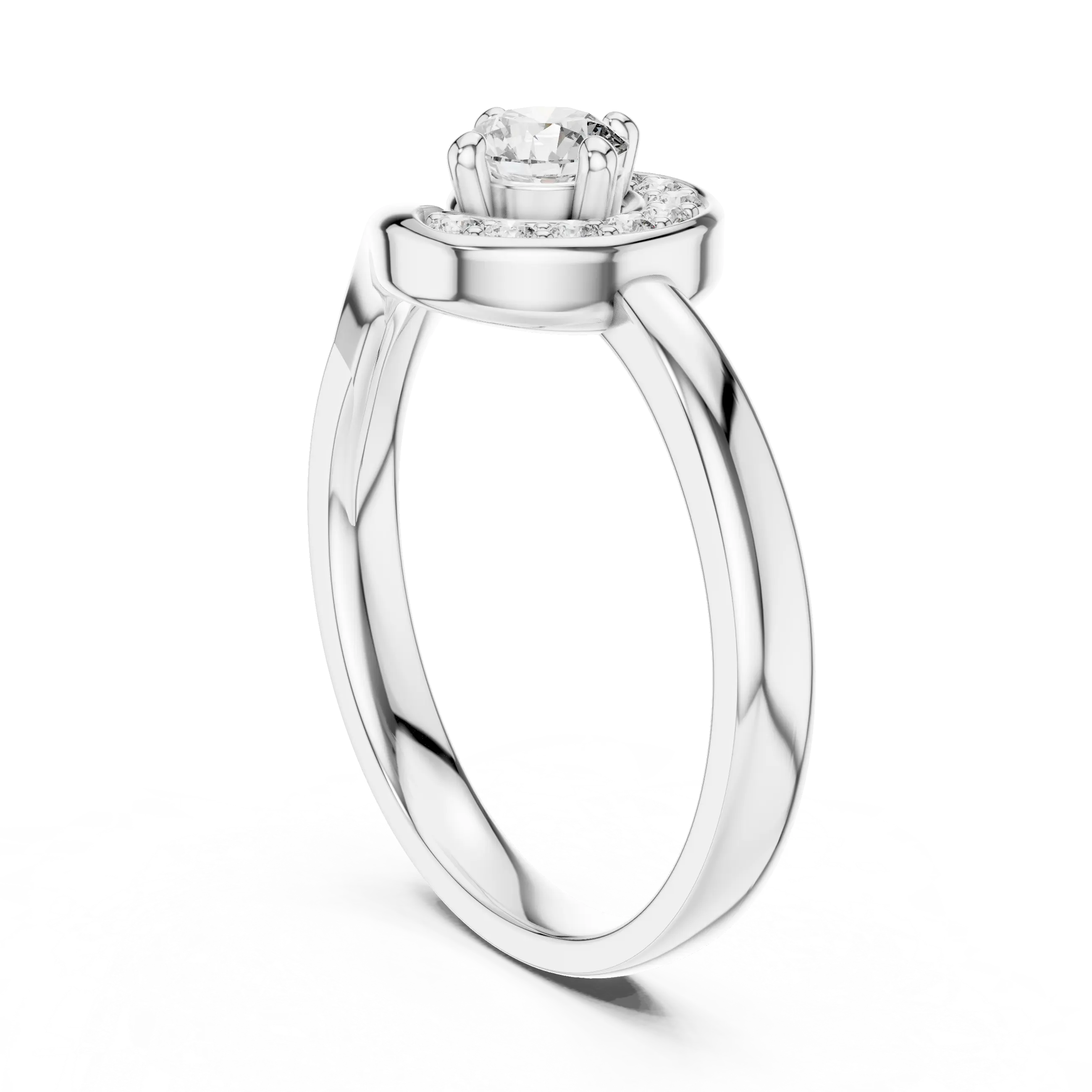 MJR066 - Elegant Vortex Motif Swirling Accent Bridal Ring