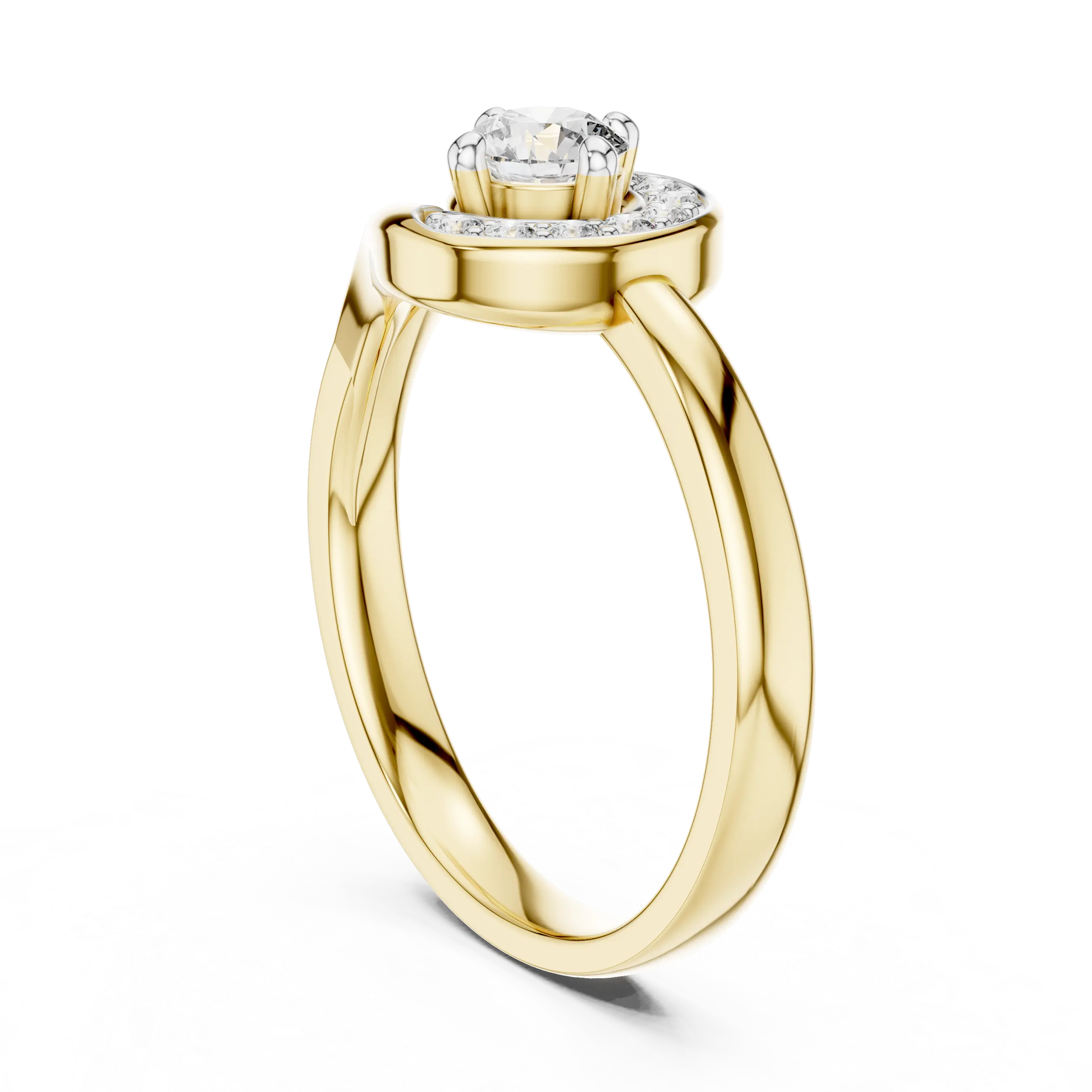 MJR066 - Elegant Vortex Motif Swirling Accent Bridal Ring