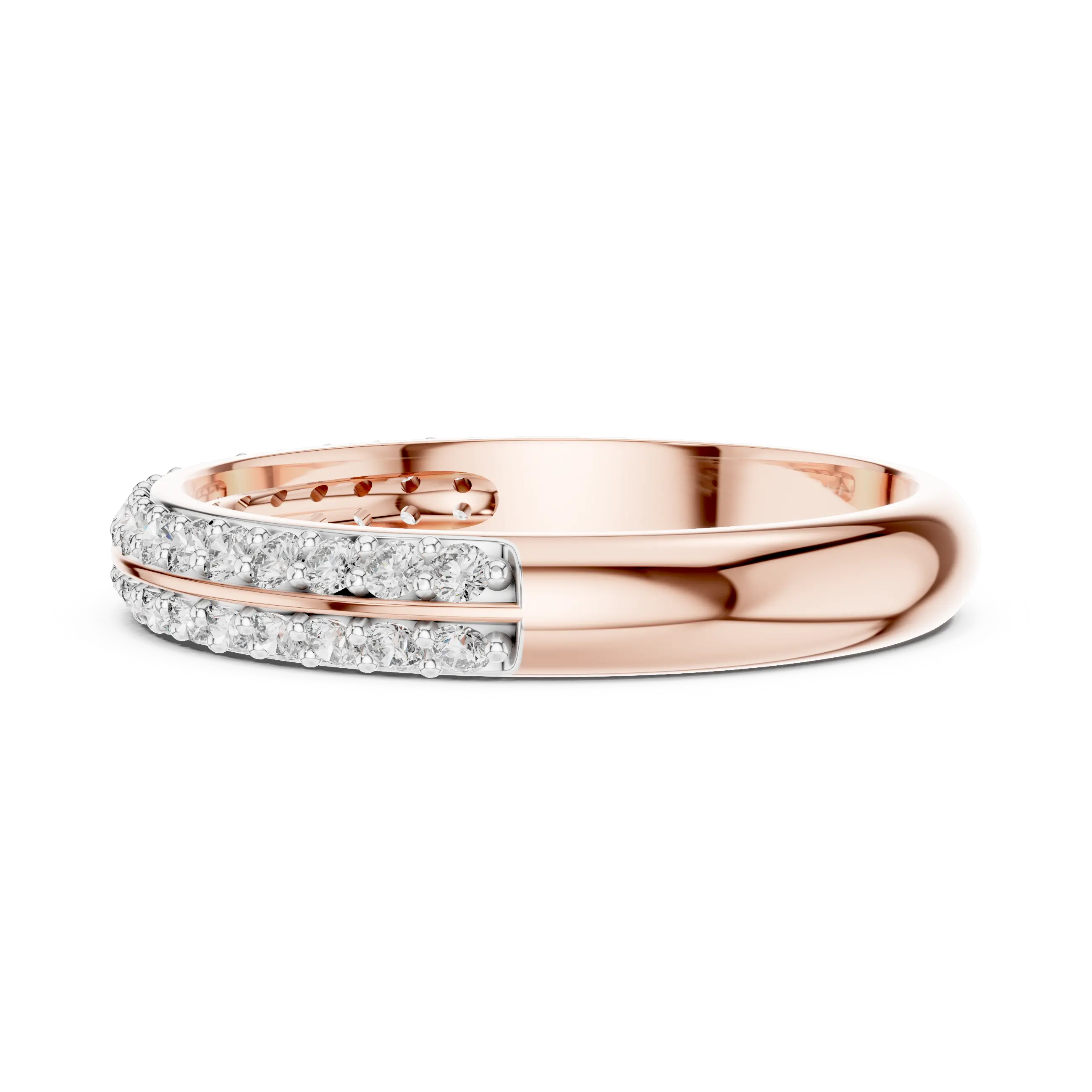 MJR057 - Dual Row Round Channel Set Anniversary Band