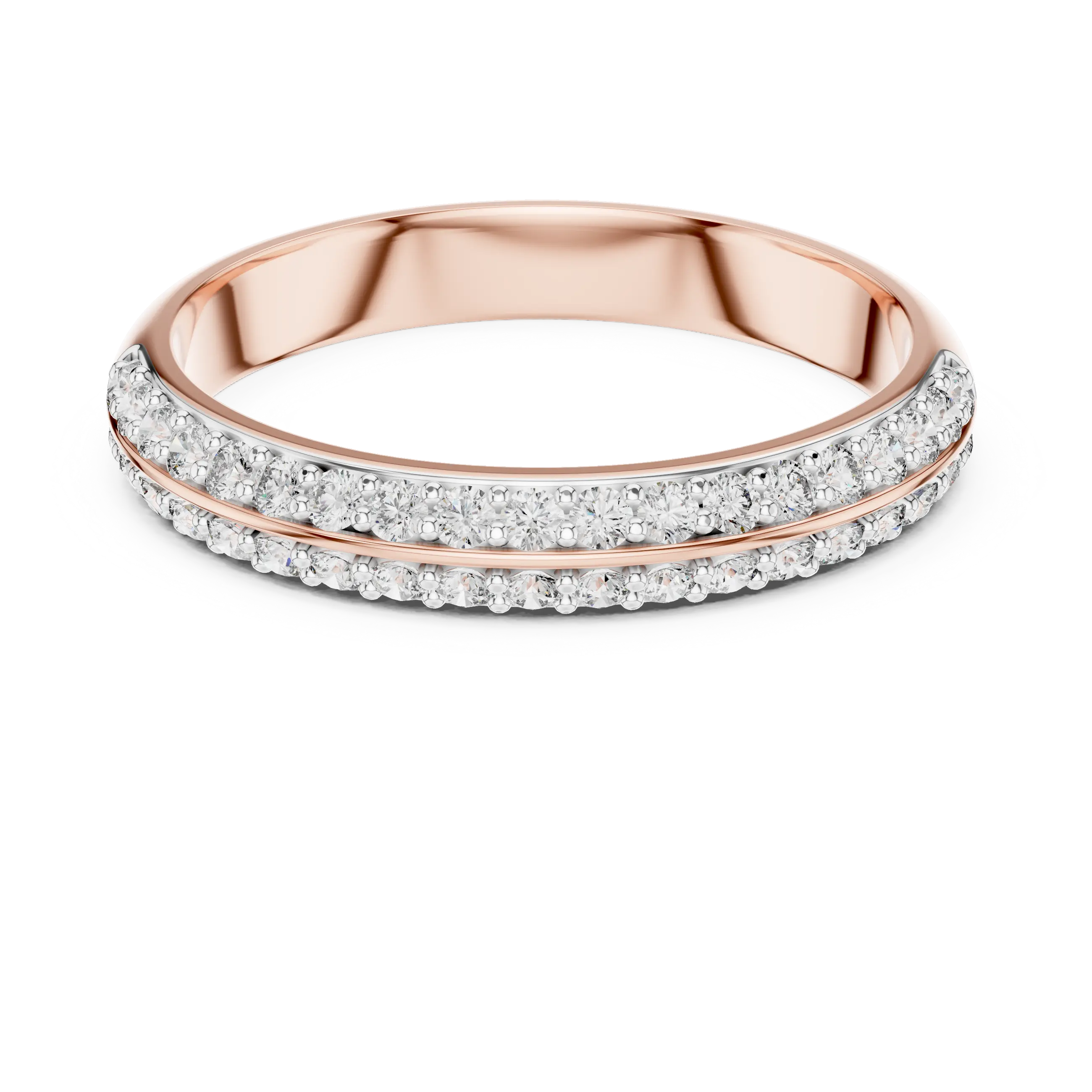 MJR057 - Dual Row Round Channel Set Anniversary Band