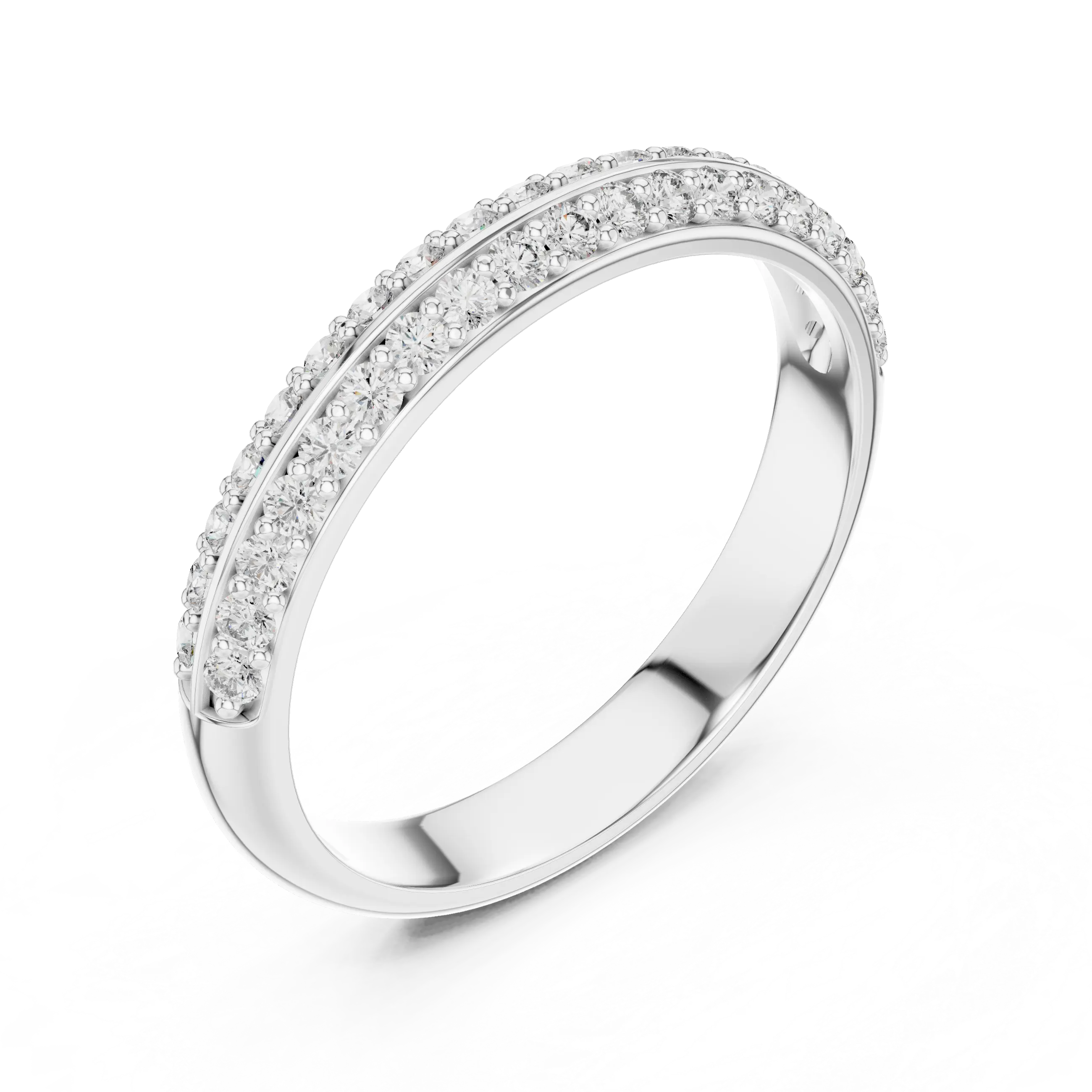 MJR057 - Dual Row Round Channel Set Anniversary Band