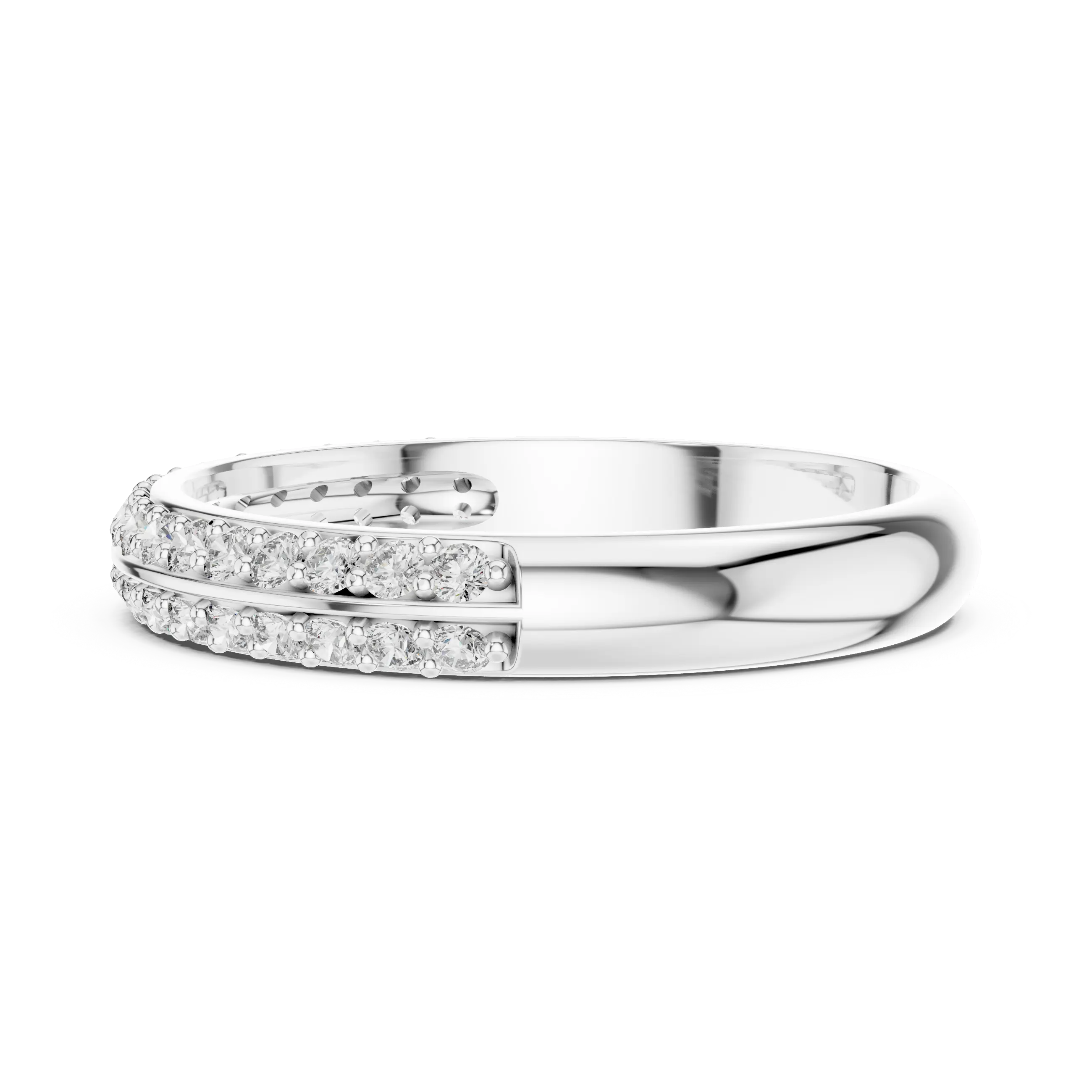 MJR057 - Dual Row Round Channel Set Anniversary Band