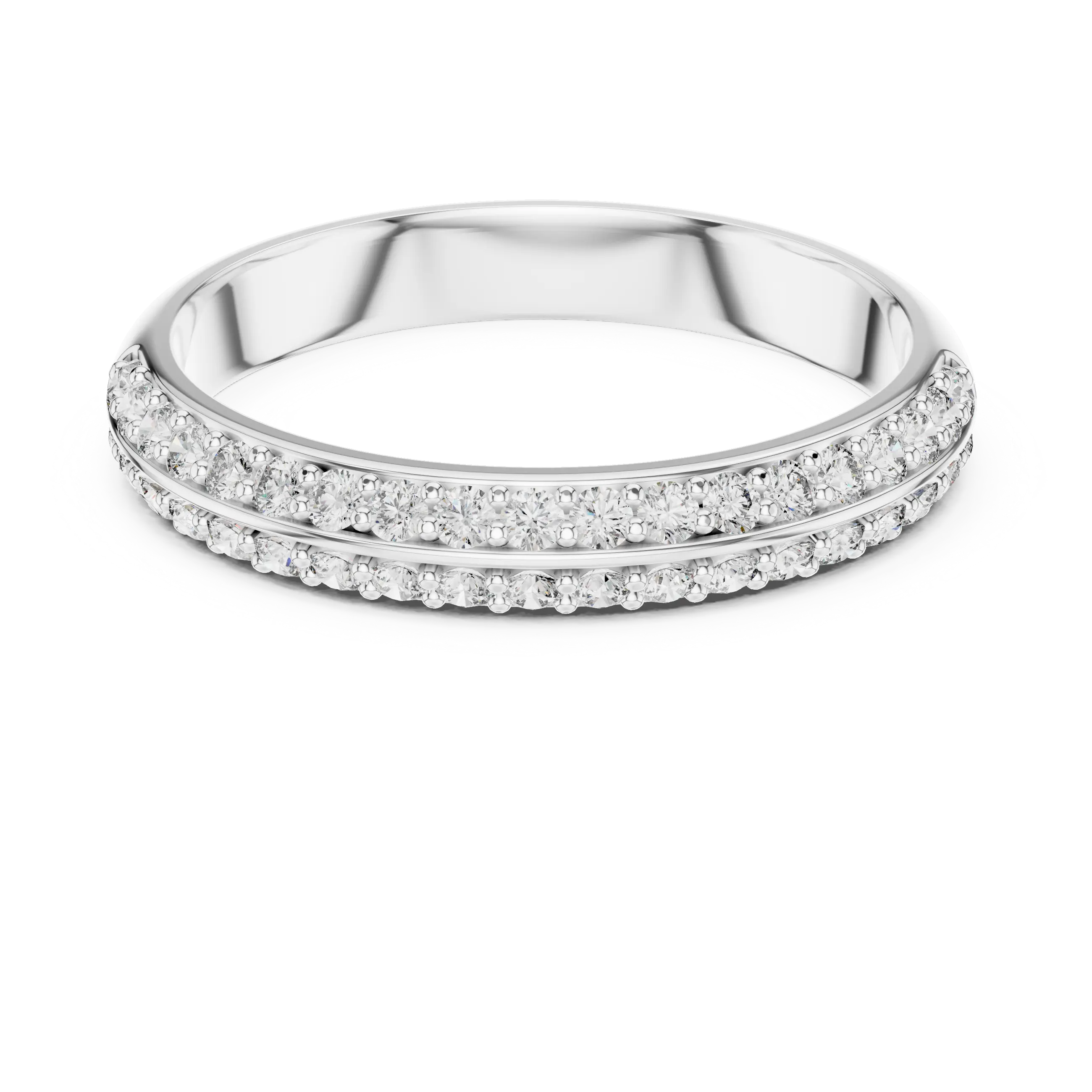 MJR057 - Dual Row Round Channel Set Anniversary Band