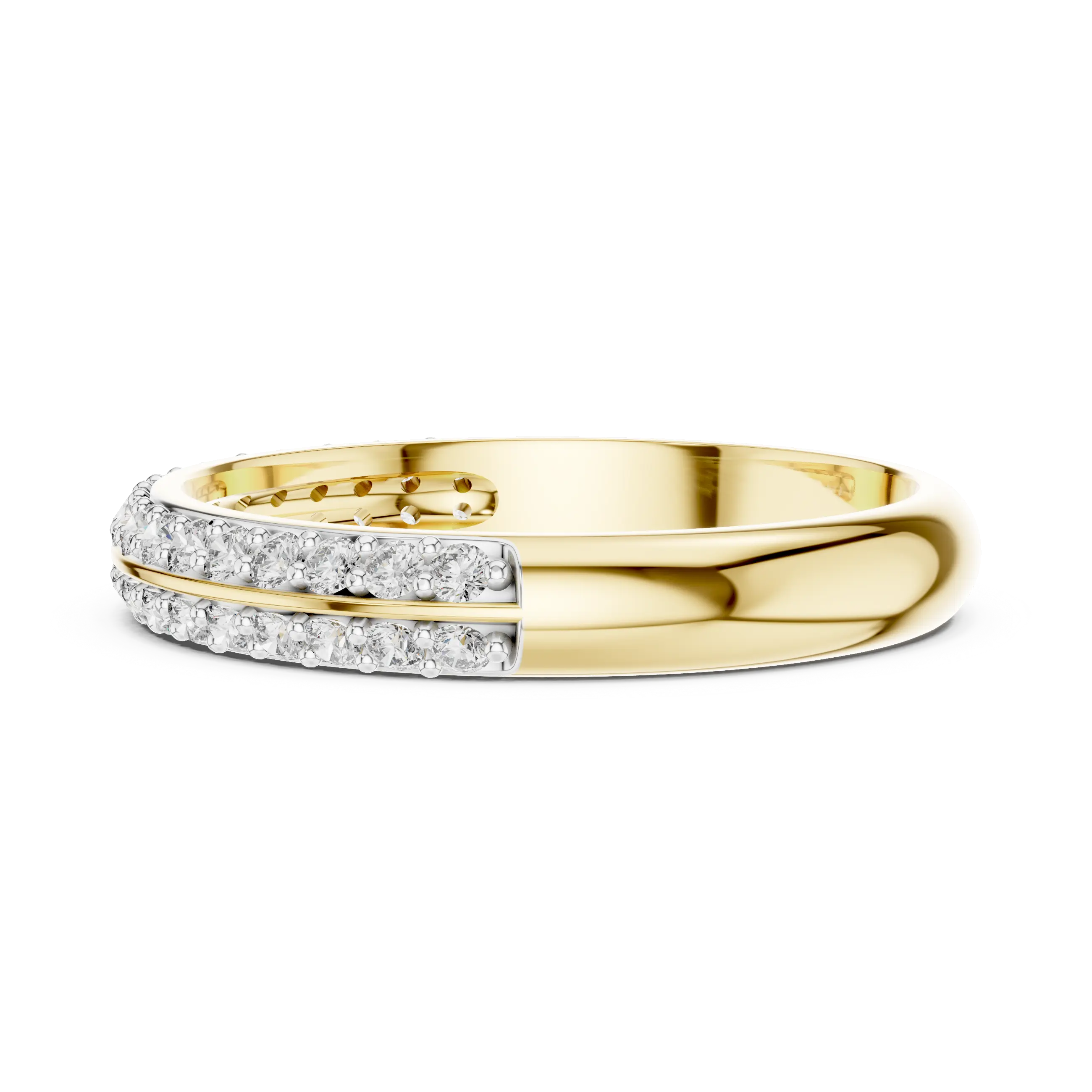 MJR057 - Dual Row Round Channel Set Anniversary Band