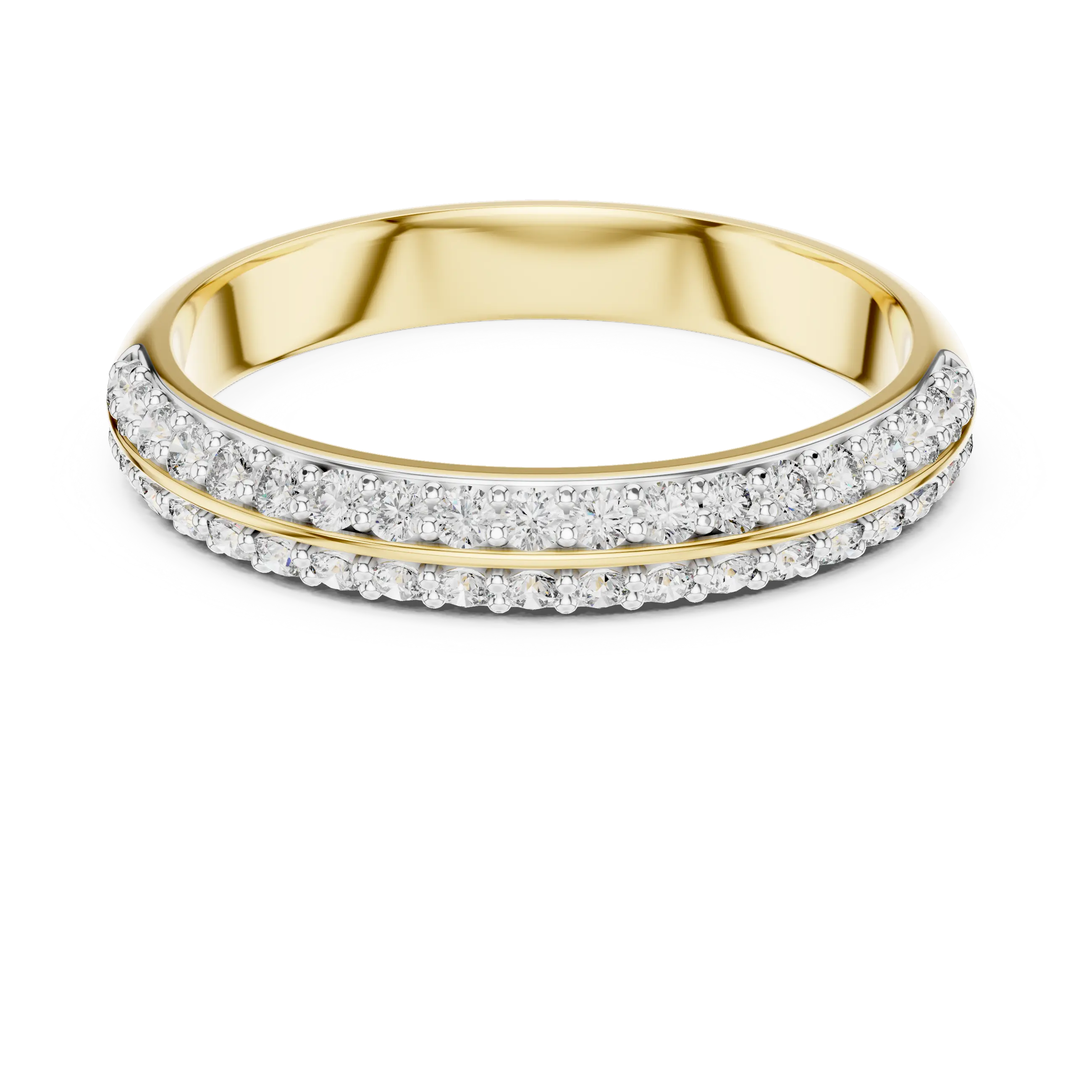 MJR057 - Dual Row Round Channel Set Anniversary Band