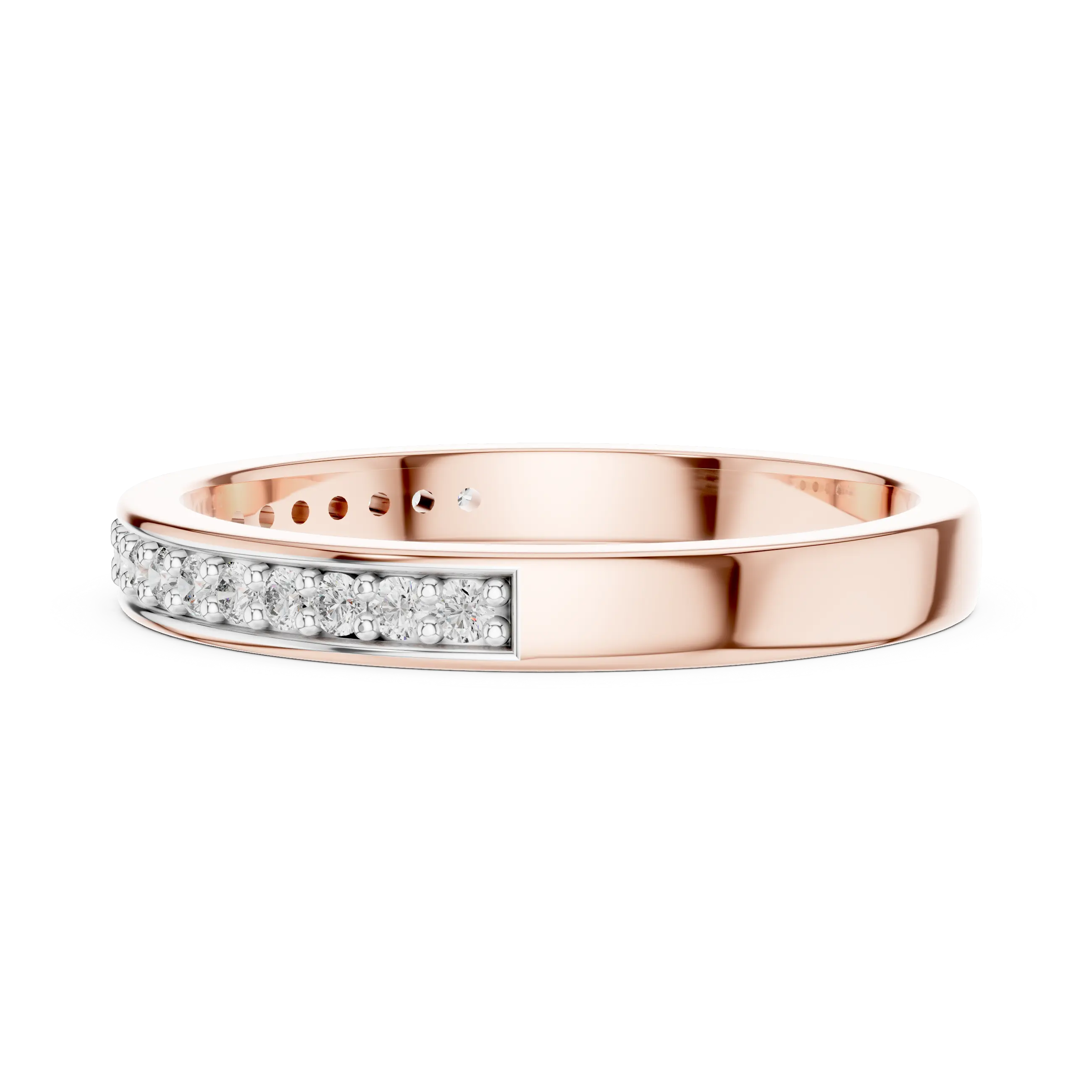 MJET008 - Round Brilliant Channel Set Half Eternity Band