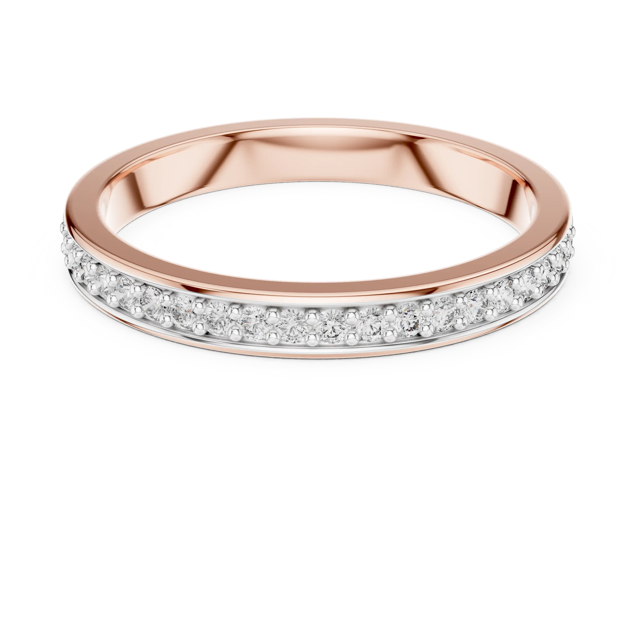 MJET008 - Round Brilliant Channel Set Half Eternity Band