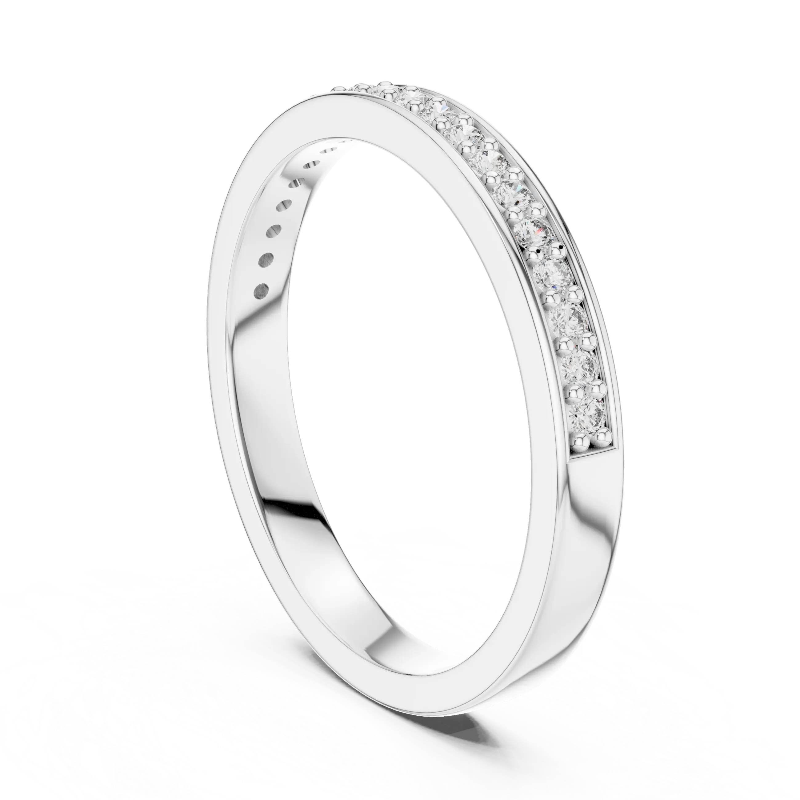 MJET008 - Round Brilliant Channel Set Half Eternity Band