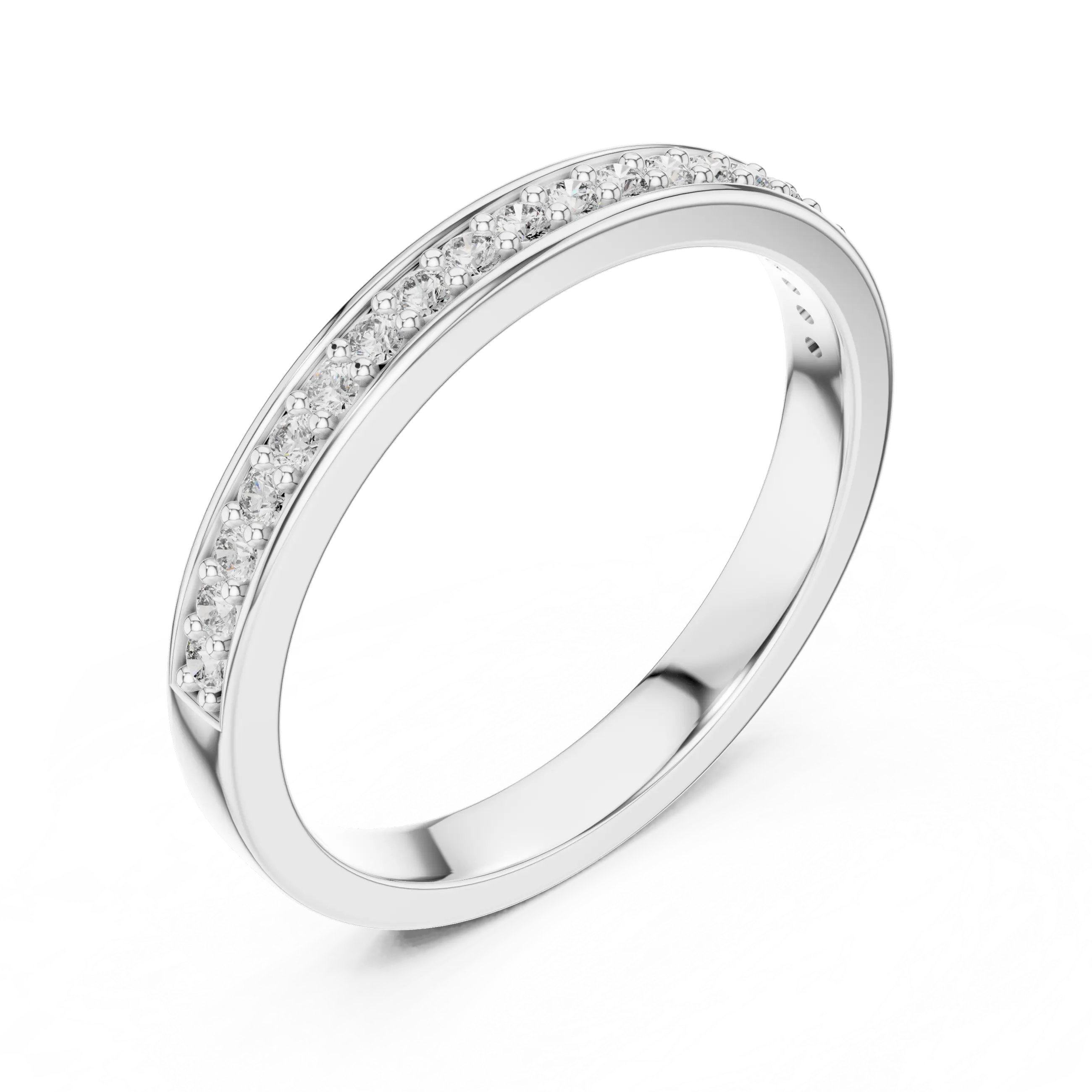 MJET008 - Round Brilliant Channel Set Half Eternity Band