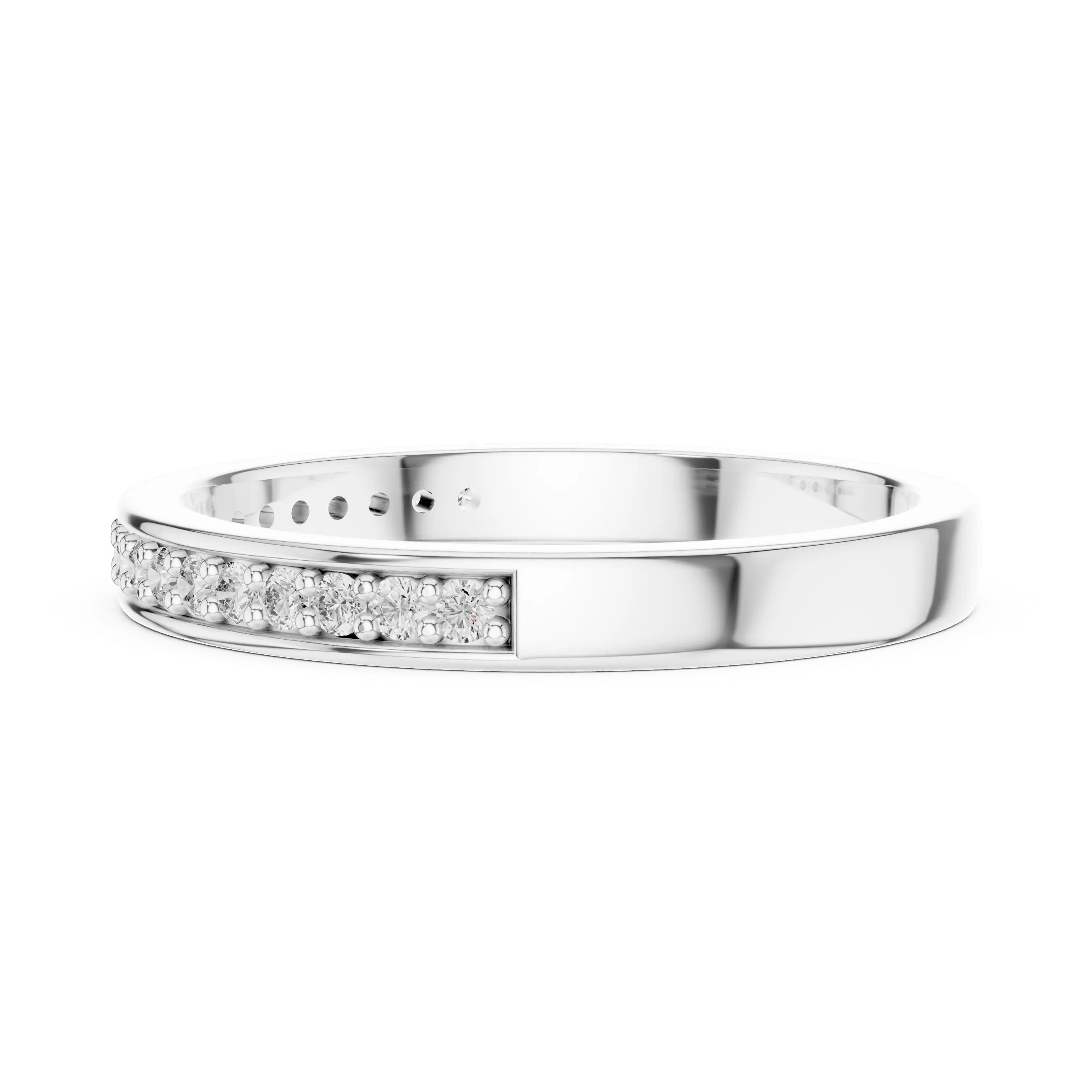 MJET008 - Round Brilliant Channel Set Half Eternity Band