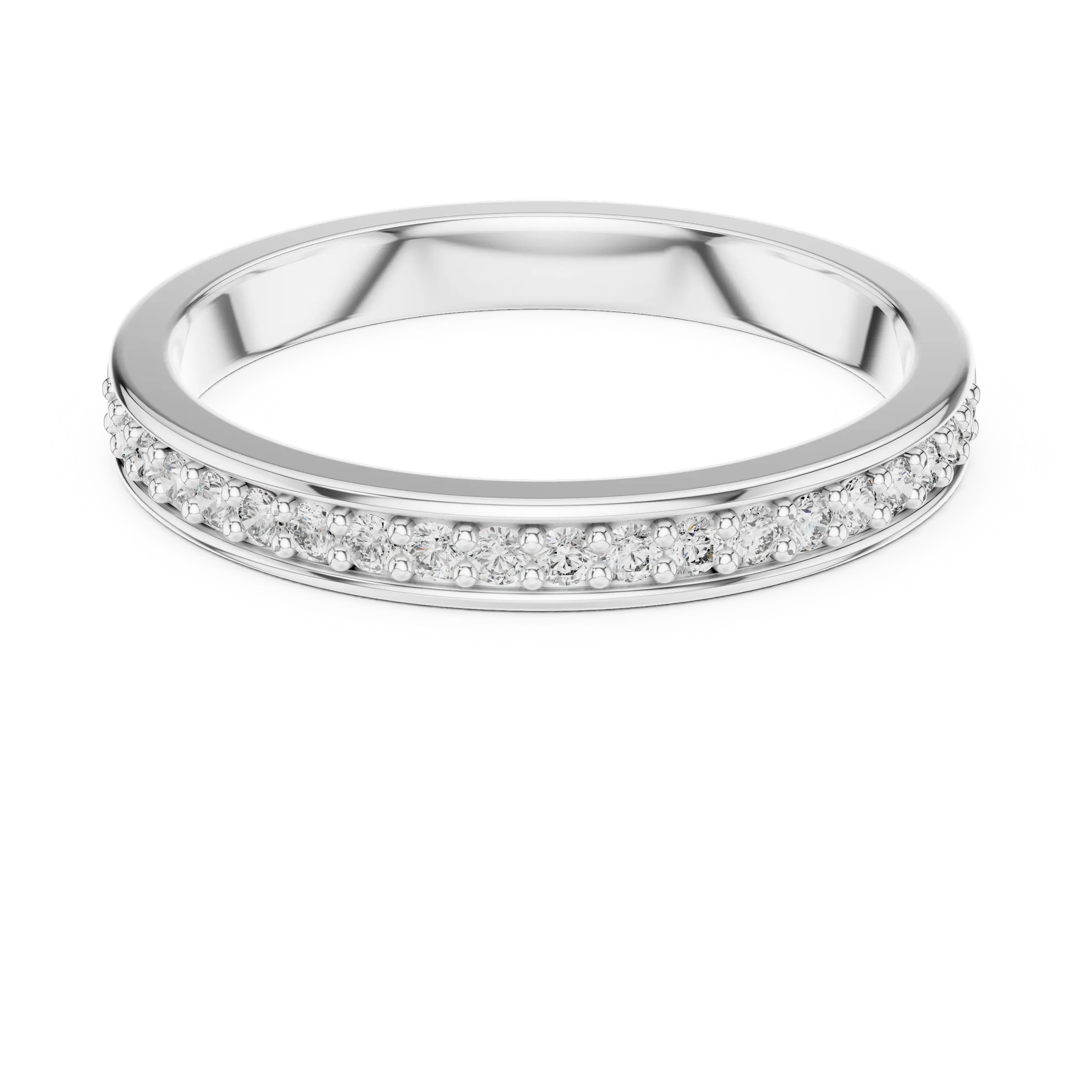 MJET008 - Round Brilliant Channel Set Half Eternity Band