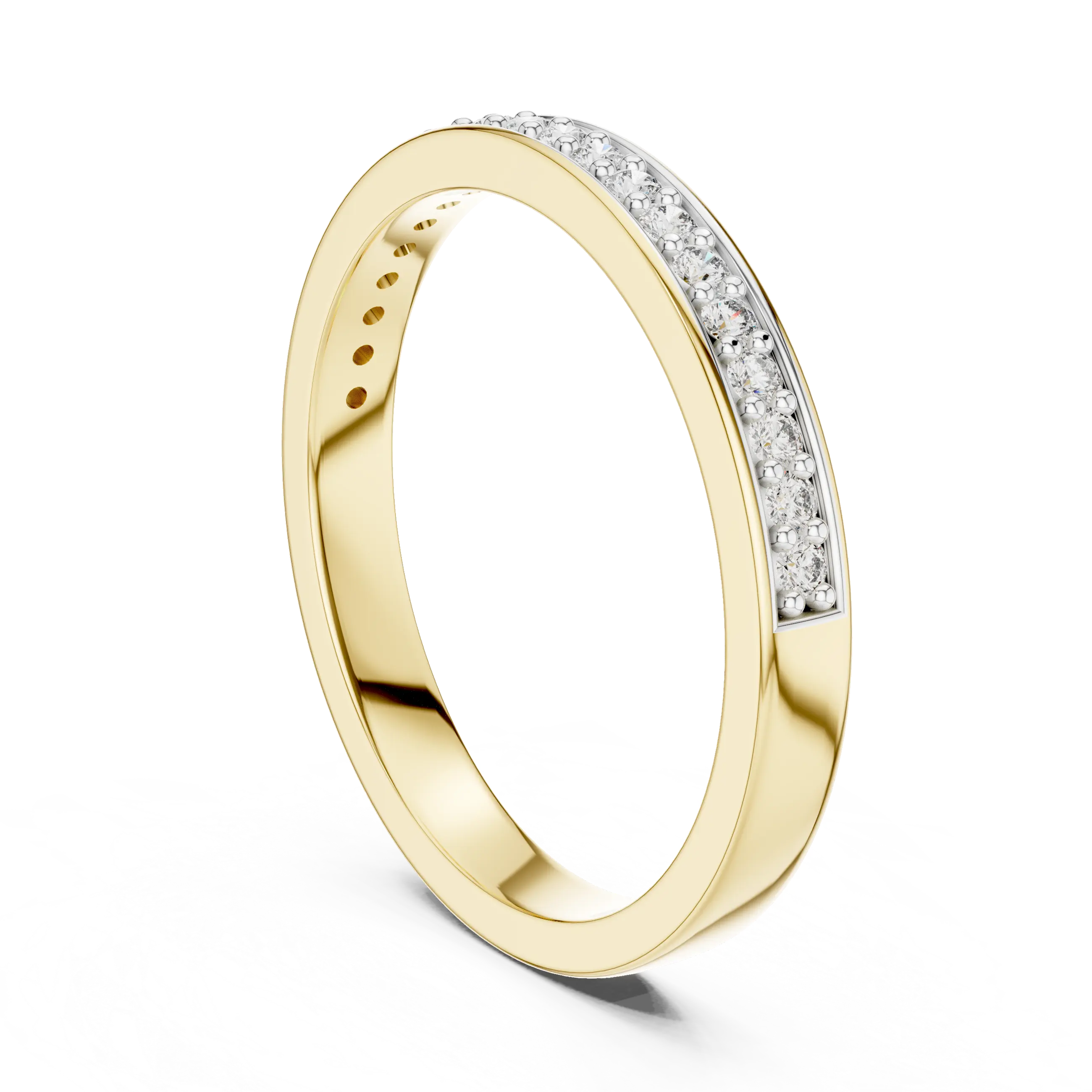 MJET008 - Round Brilliant Channel Set Half Eternity Band