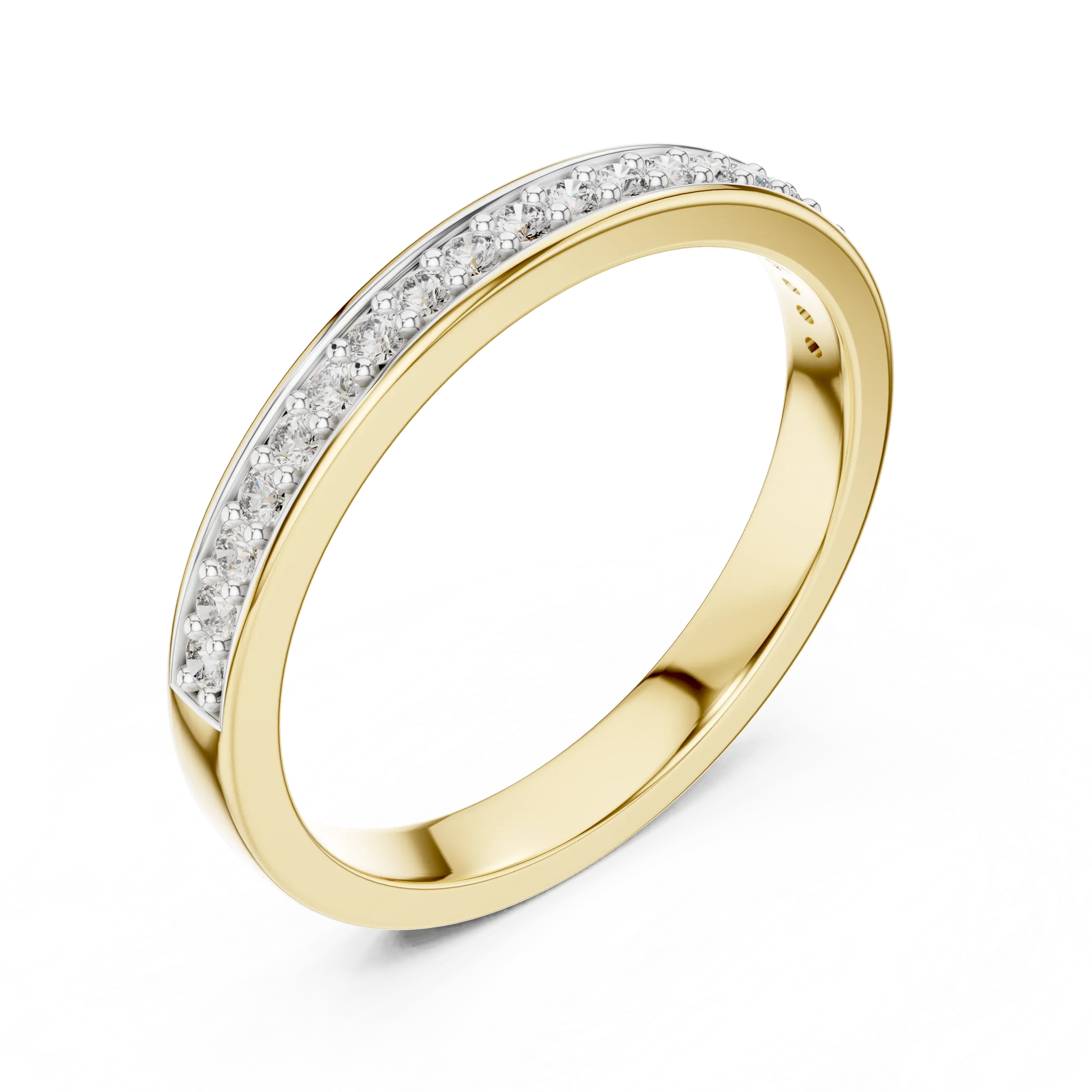MJET008 - Round Brilliant Channel Set Half Eternity Band