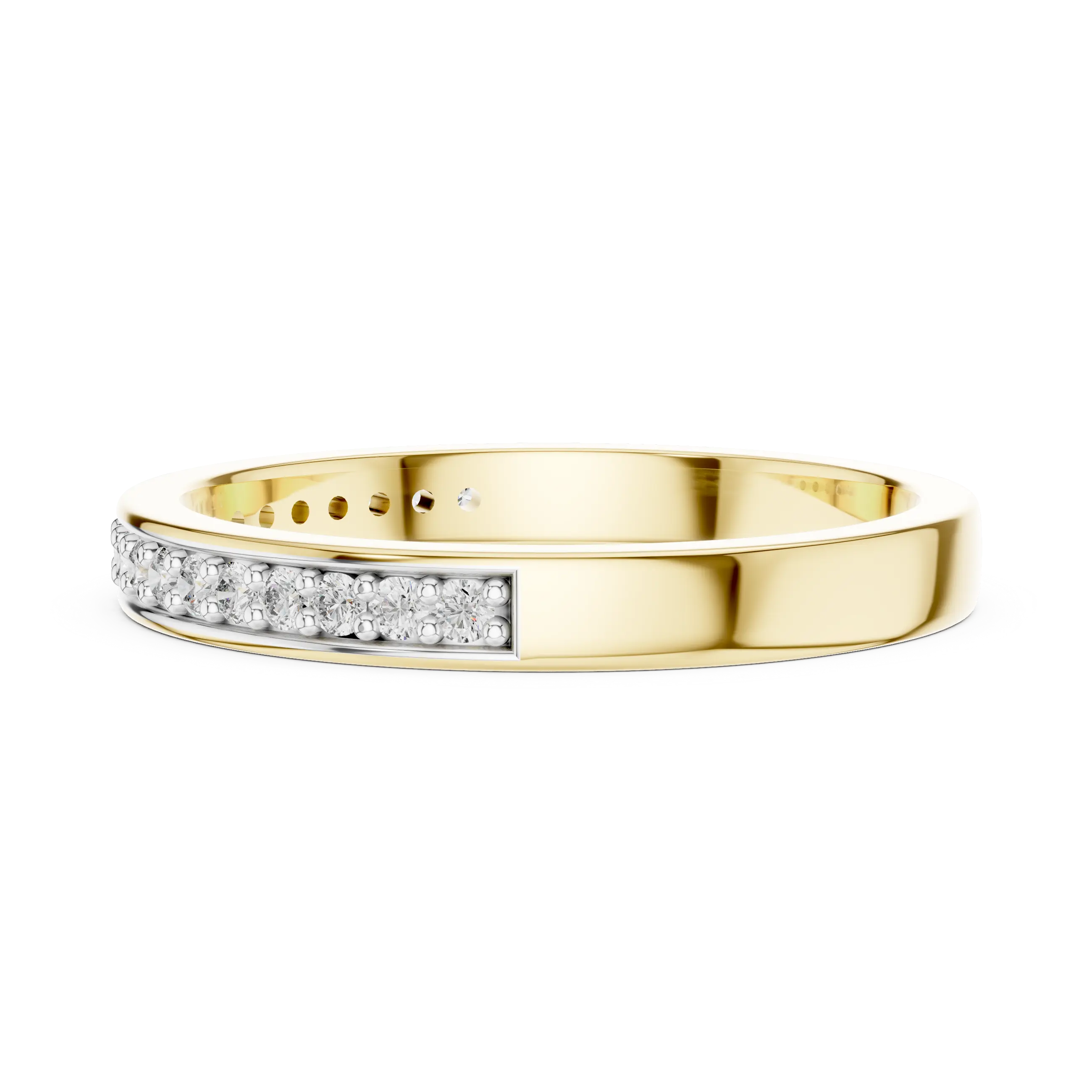 MJET008 - Round Brilliant Channel Set Half Eternity Band