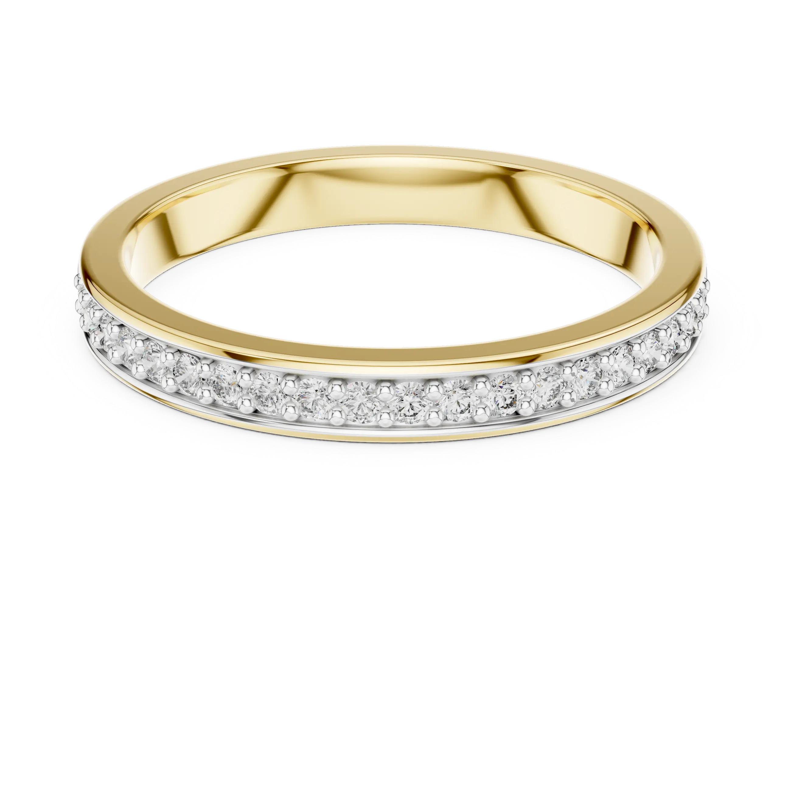MJET008 - Round Brilliant Channel Set Half Eternity Band