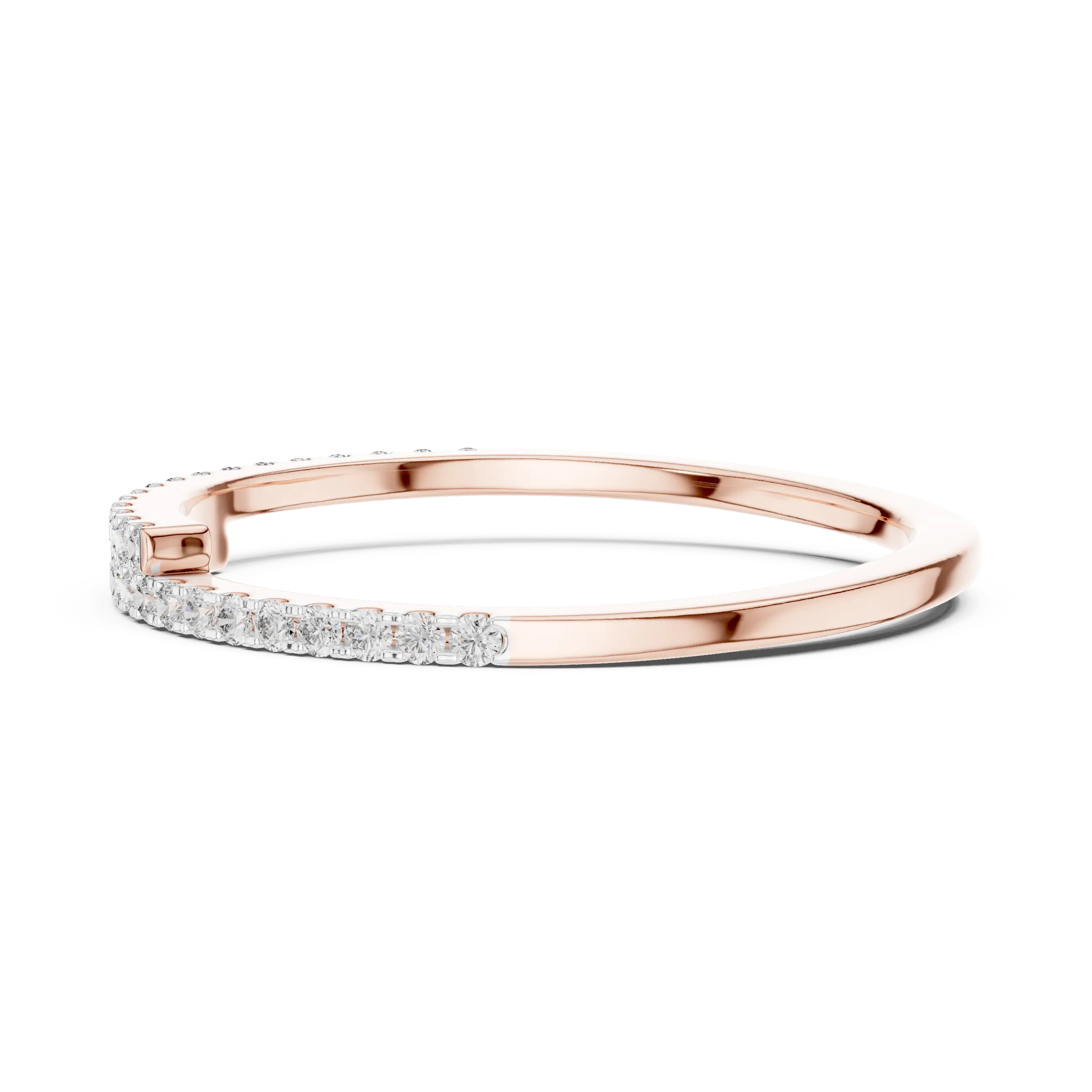 MJET009 - Round Brilliant Bypass Pavé Half Eternity Band
