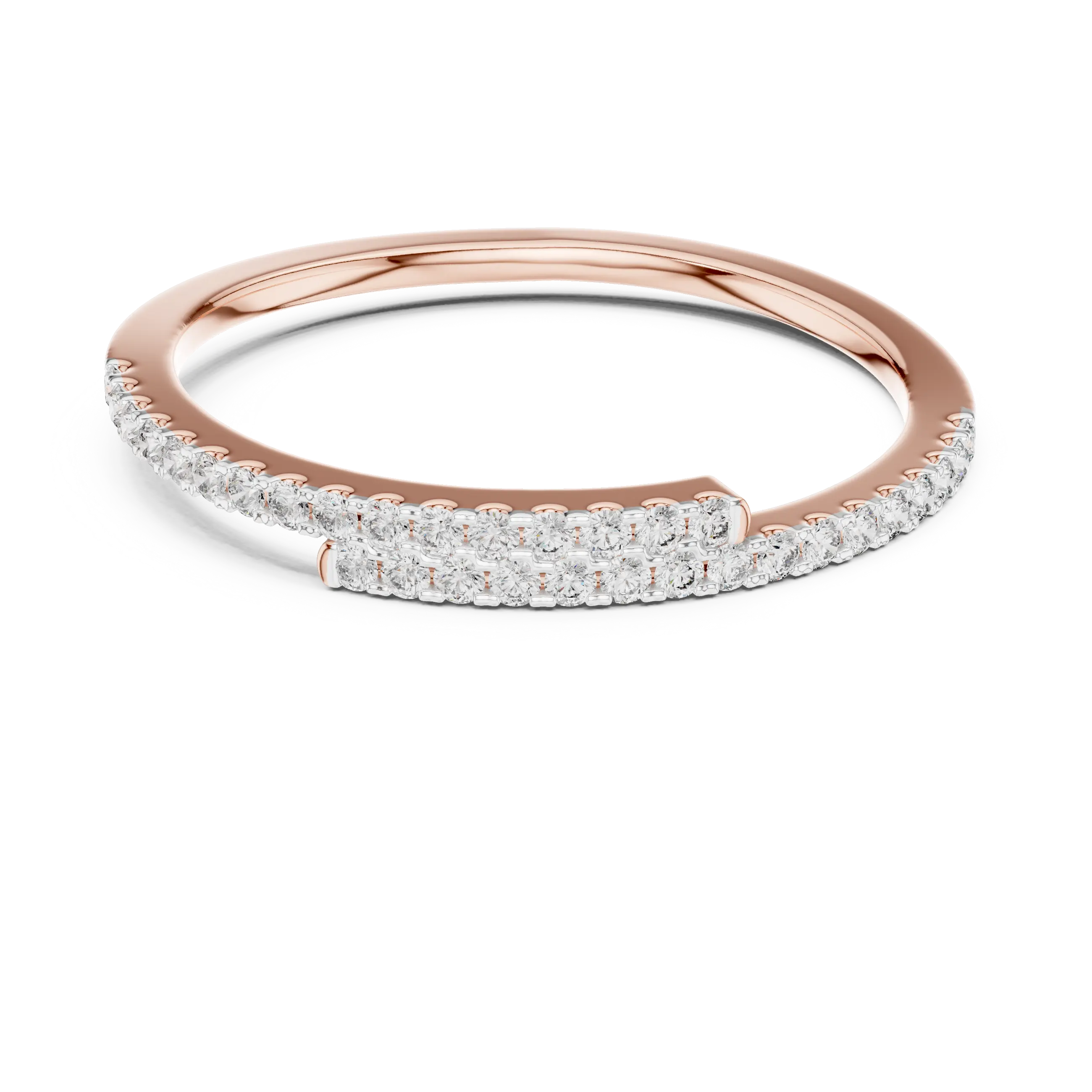 MJET009 - Round Brilliant Bypass Pavé Half Eternity Band