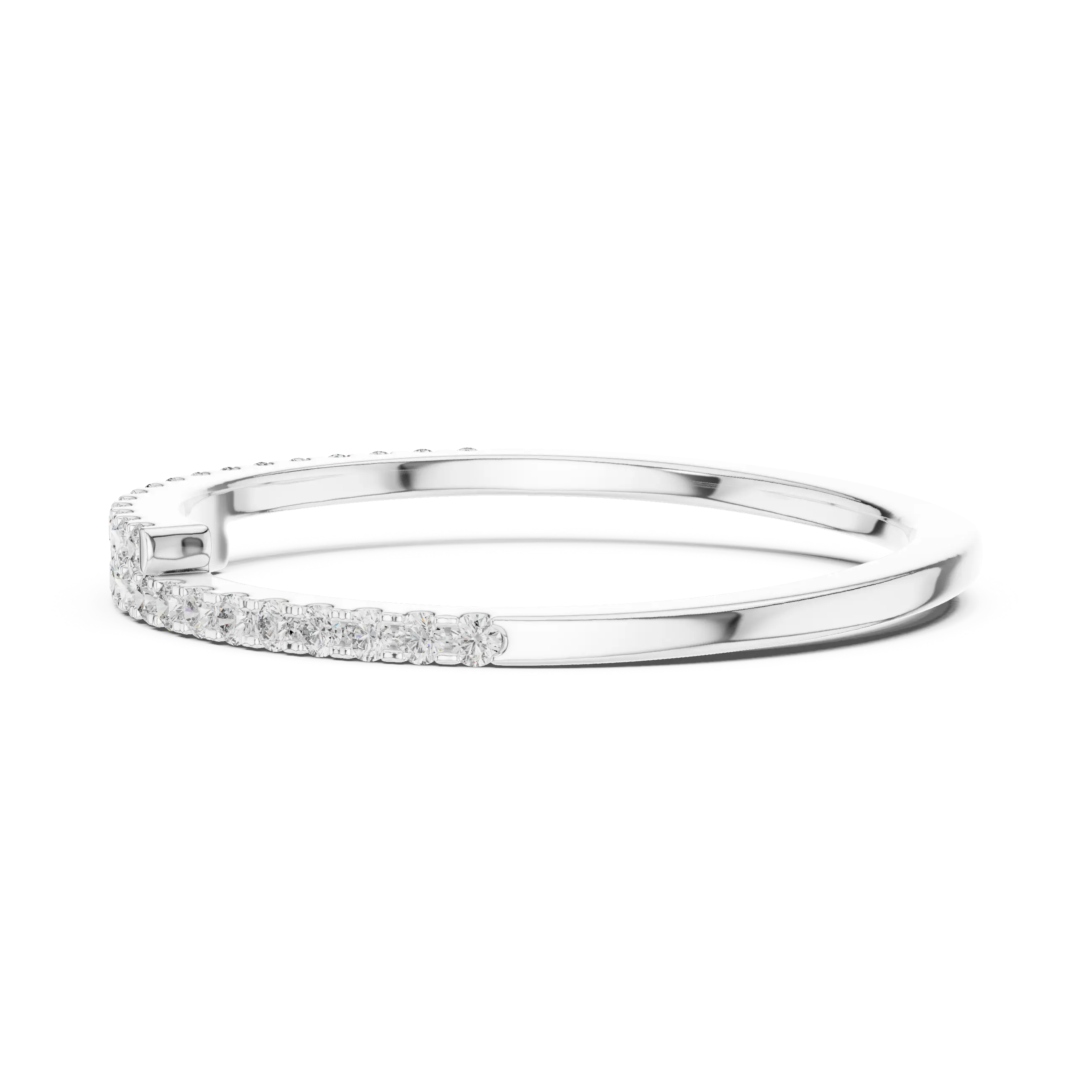 MJET009 - Round Brilliant Bypass Pavé Half Eternity Band