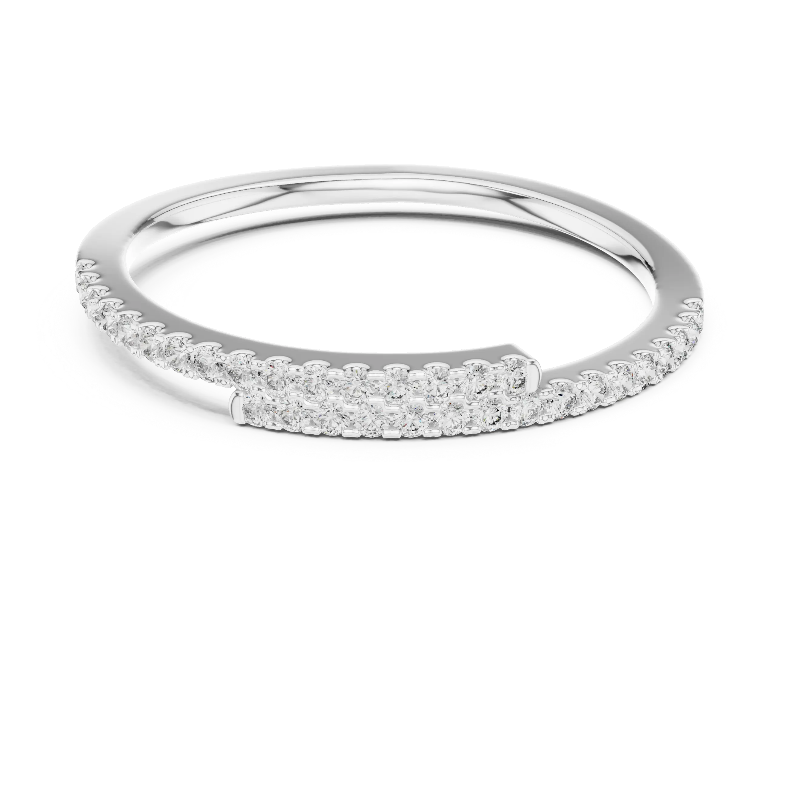 MJET009 - Round Brilliant Bypass Pavé Half Eternity Band