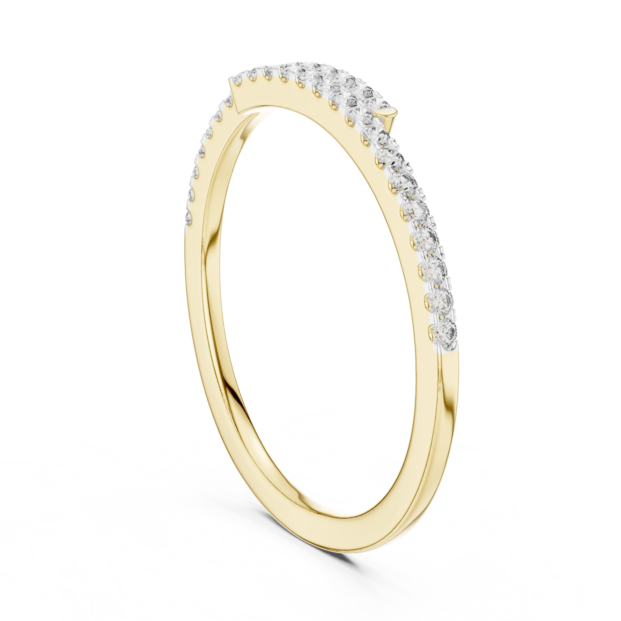 MJET009 - Round Brilliant Bypass Pavé Half Eternity Band