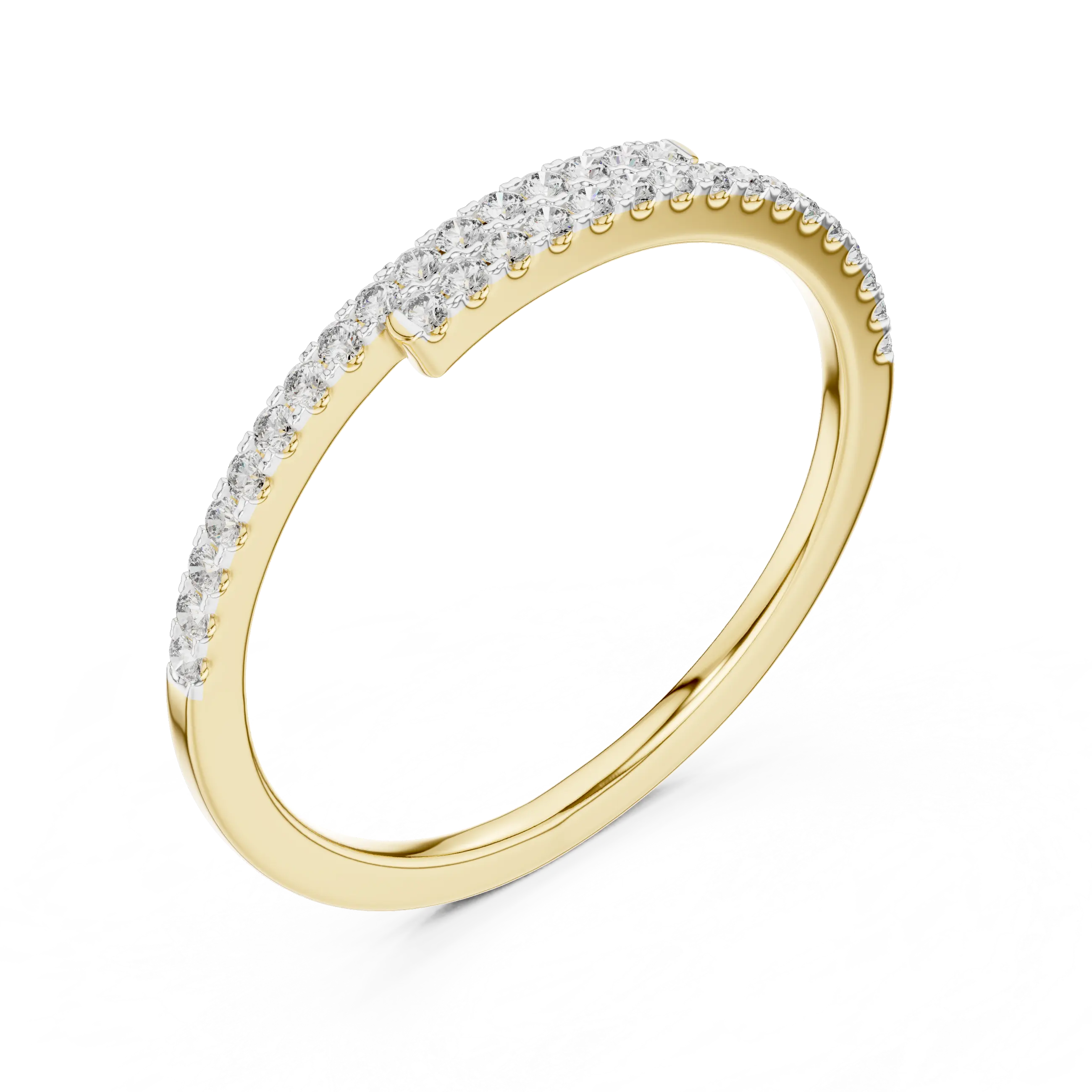 MJET009 - Round Brilliant Bypass Pavé Half Eternity Band