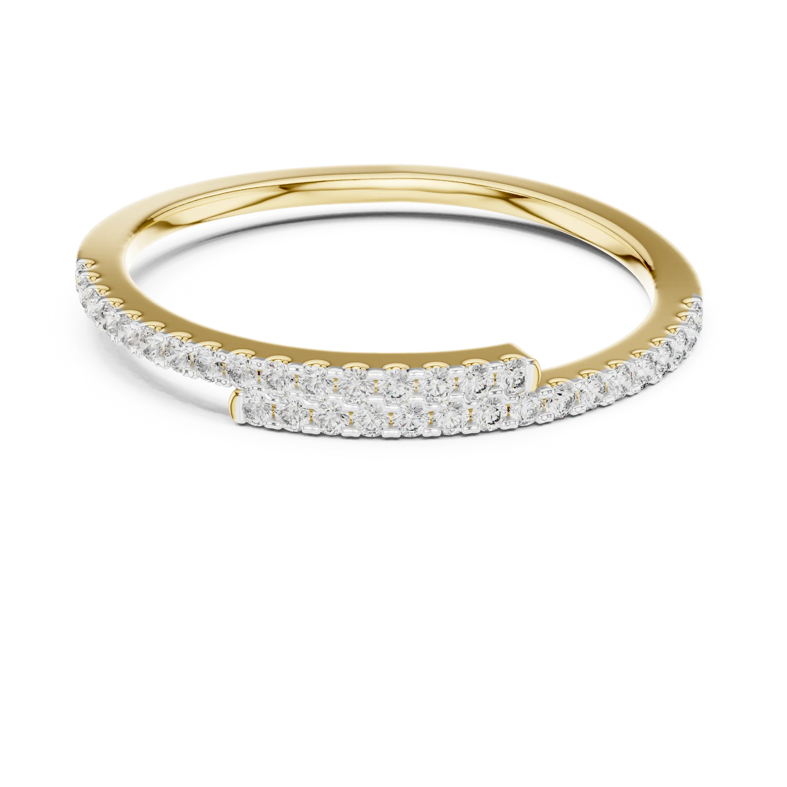 MJET009 - Round Brilliant Bypass Pavé Half Eternity Band