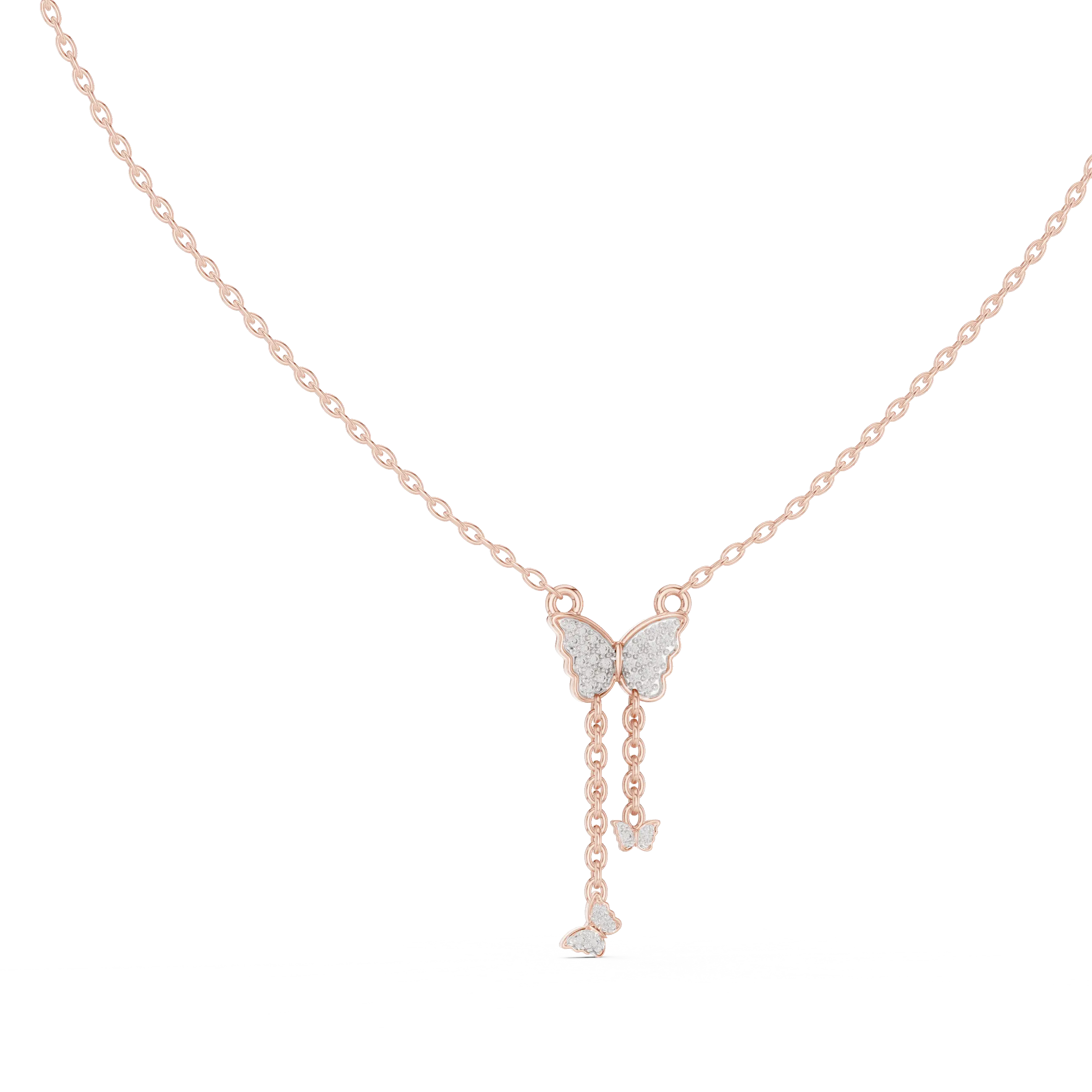 MJP32 - Cascading Butterfly Tassel Drop Pendant